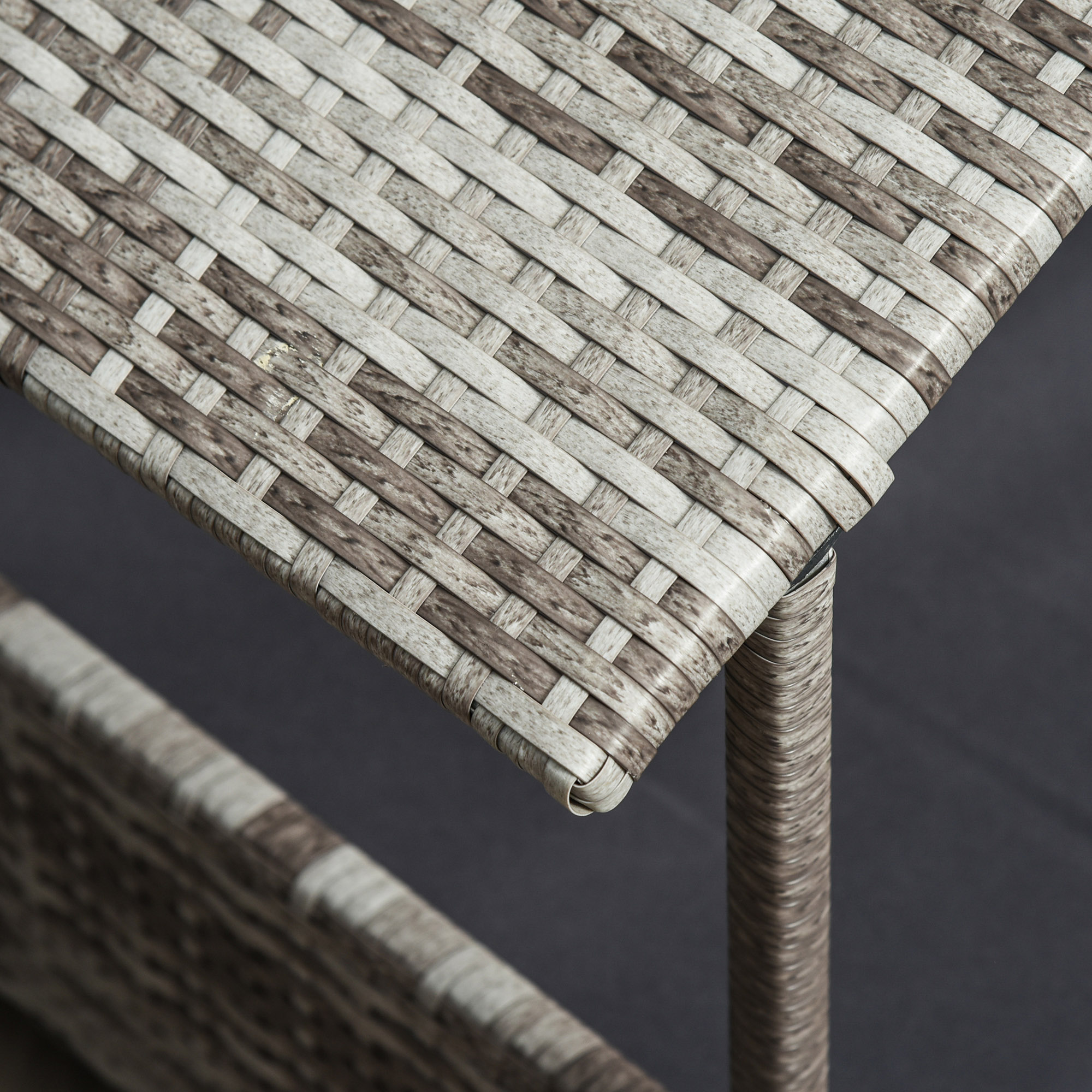 PawHut Wicker Dog House, Rattan Pet Bed, with Removable Cushion, Canopy, for Small and Medium Dogs Dark Grey 8