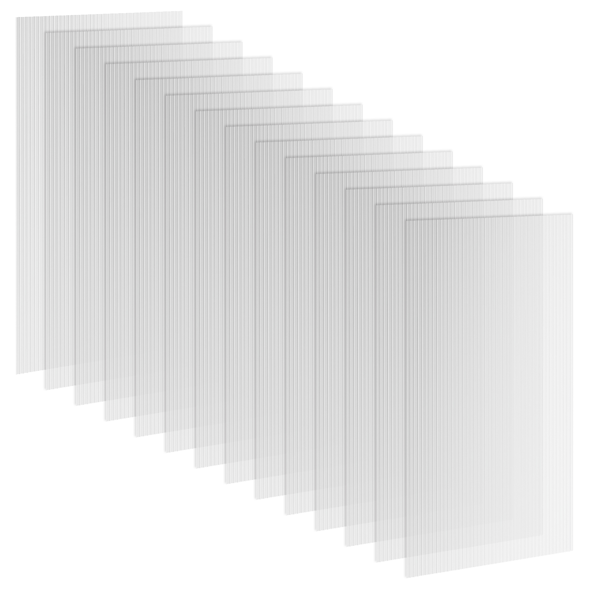 Product photograph of Outsunny 14 Pieces Polycarbonate Sheets 121 X 61 X 0 4cm Twin-wall Plastic Roofing Sheets 10m Replacement Greenhouse Panels Waterproof And Uv Protection Clear from Aosom UK