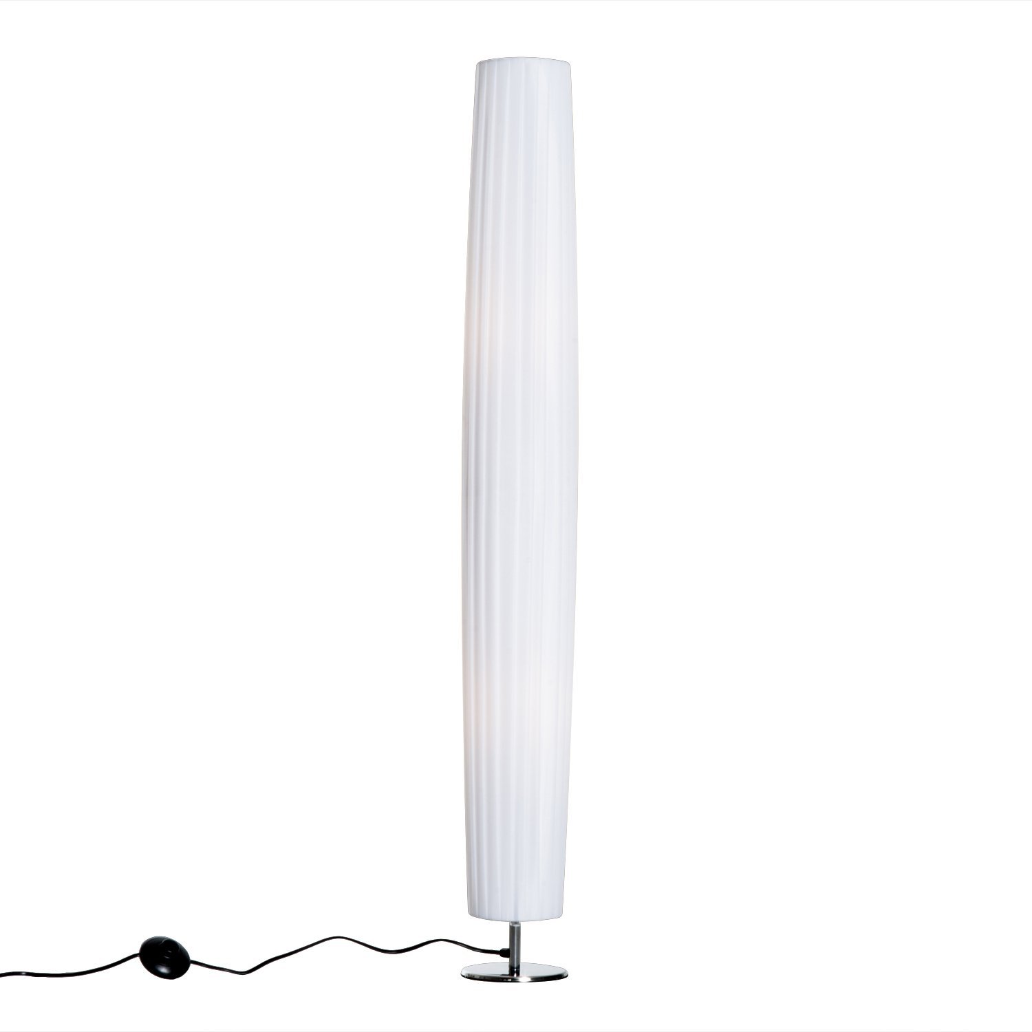 HOMCOM Lámpara de Pie Moderna 2 Luces E27 40W Pulsador de Pie Base de Acero Inoxidable 120cm Blanco | Aosom España