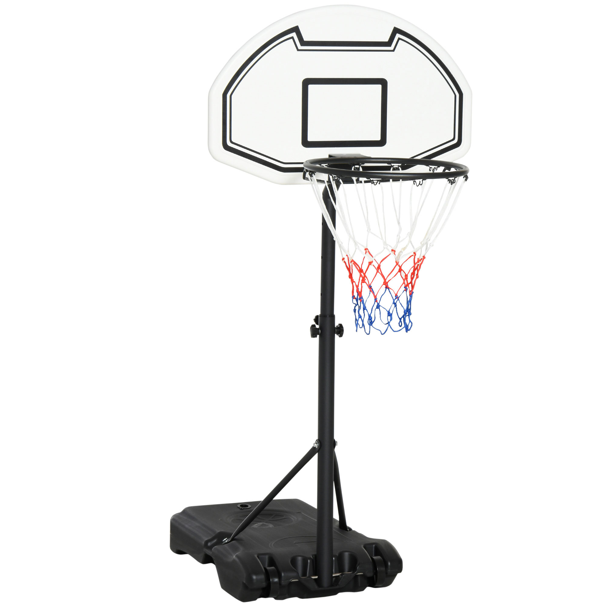 HOMCOM 94-123cm Adjustable Height Basketball Hoop and Stand