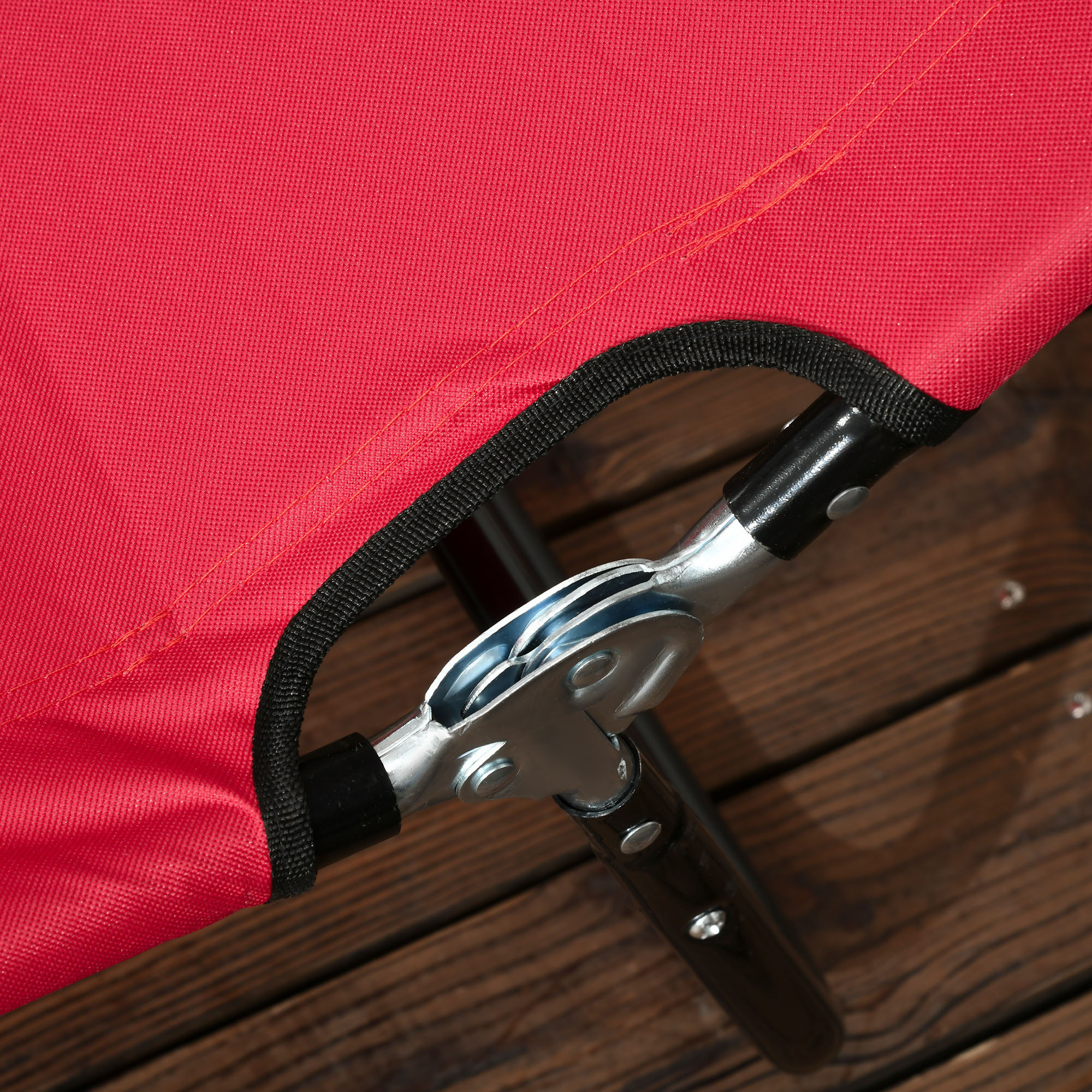 Outsunny Set of Two Folding Sun Loungers Red 7