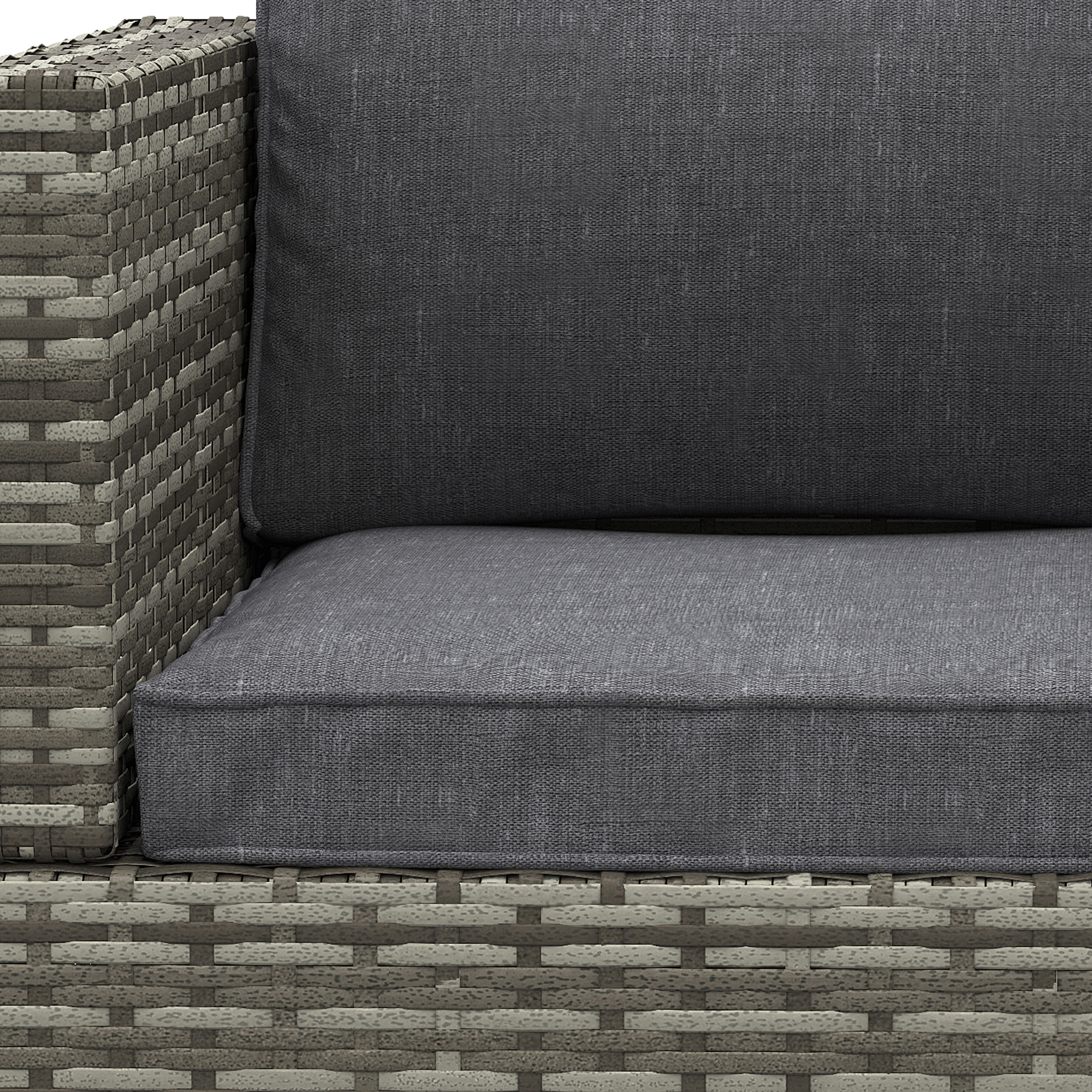 Outsunny Single Rattan Garden Chair, PE Wicker Garden Armchair with Cushions, Outdoor Rattan Chair with Armrests and Steel Frame for Conservatory, Porch, Patio, Balcony, Dark Grey 8