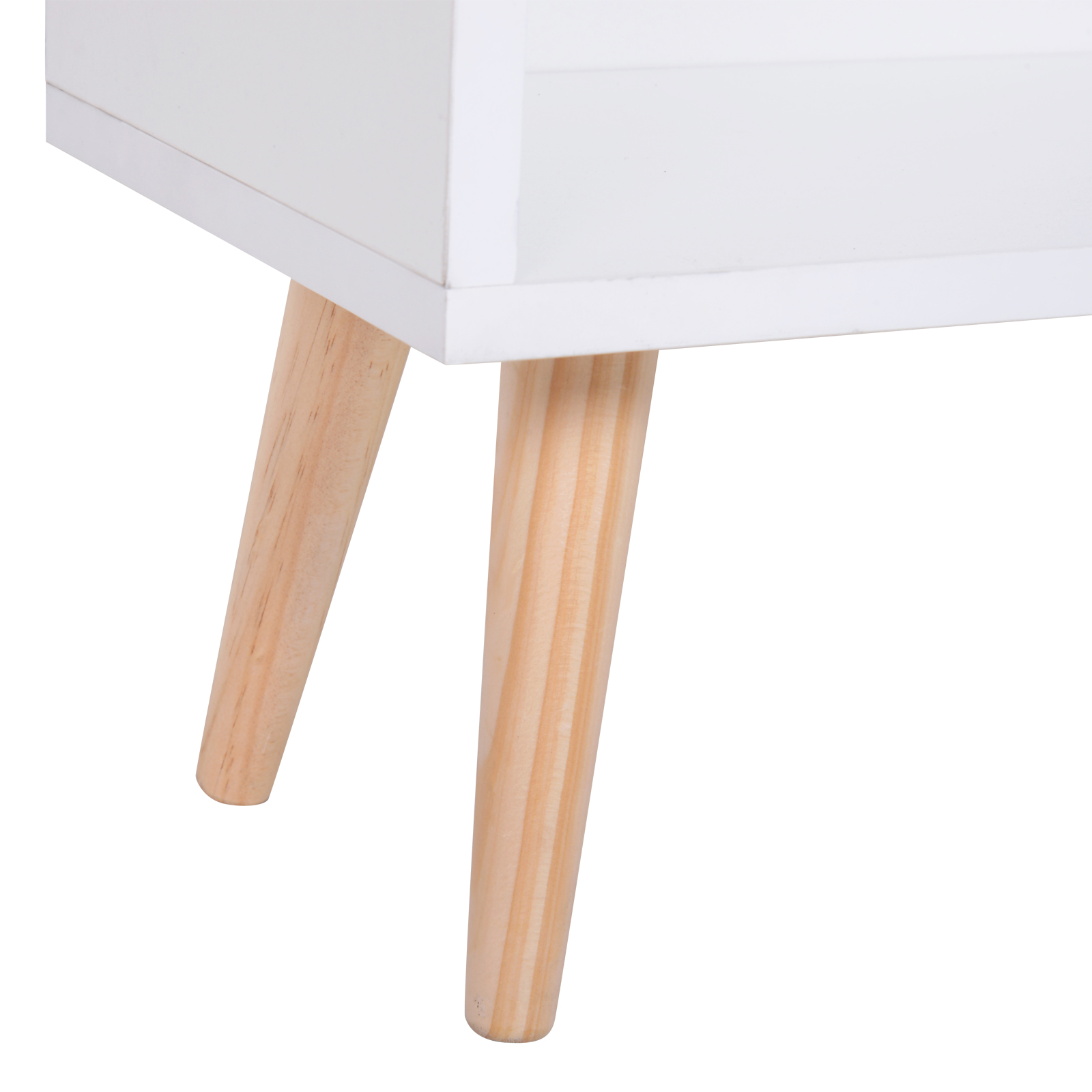 HOMCOM Sideboard Bookshelf Free Standing Bookcase Shelves Unit Display Storage Cabinet w/ Adjustable Shelves, Wooden Leg, Two Doors, White 9