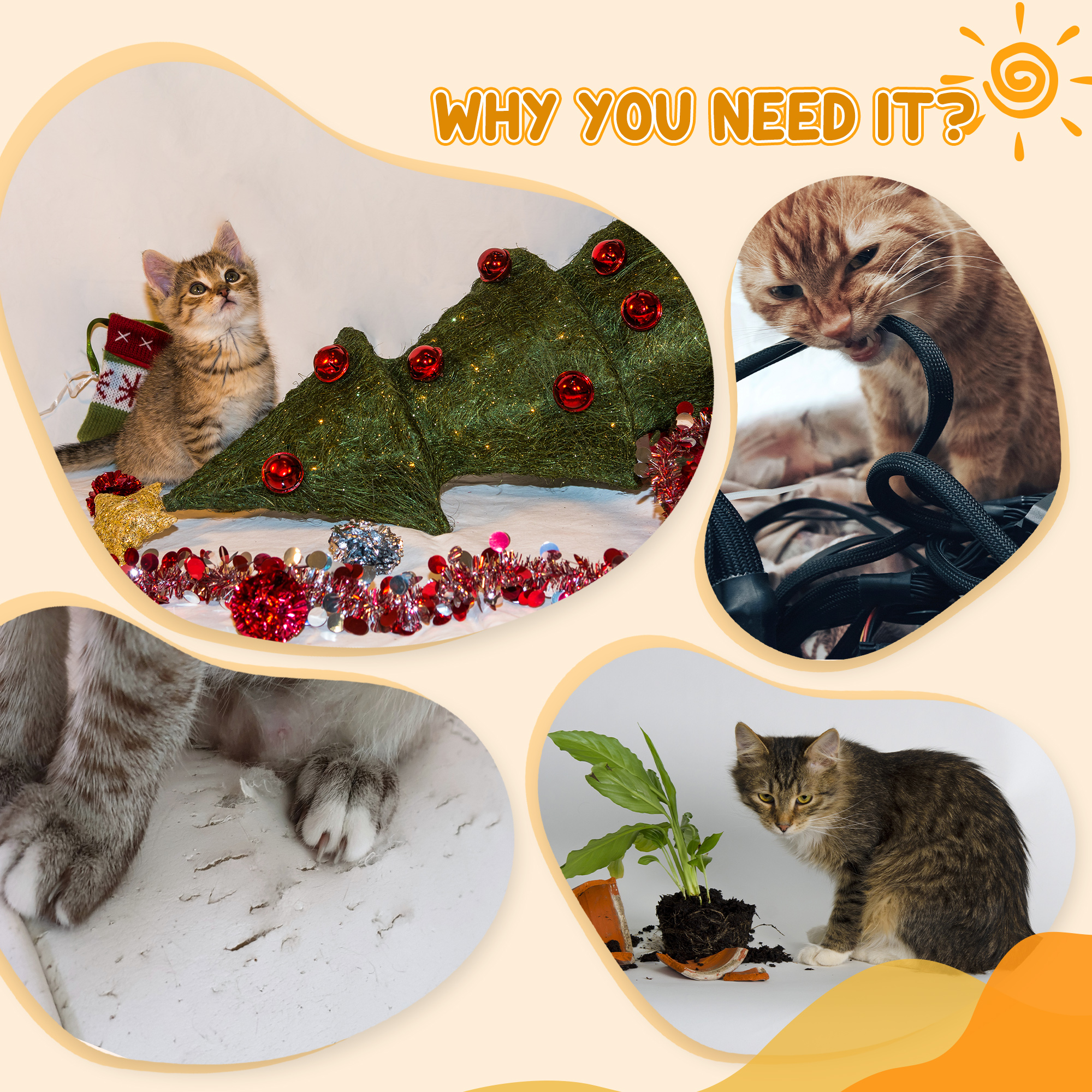 PawHut 70cm Height Cat Post Tree Scratching Barrel Sisal Activity Center Condo Kitten Bed Scratcher Climbing Climber Play House for Indoor Cats 6