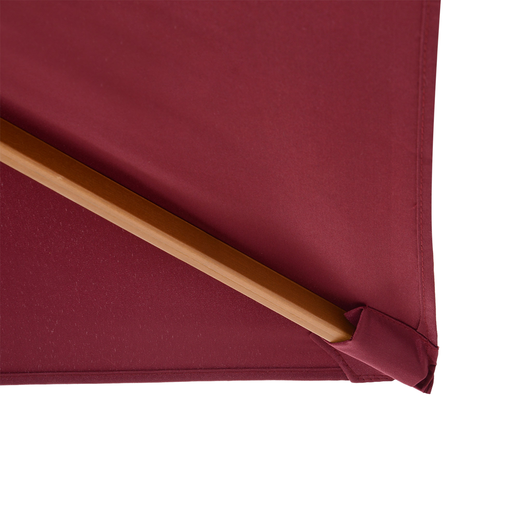 Outsunny 2 x 3m Wooden Garden Parasol Umbrella Outdoor Sun Shade Canopy, Wine Red 9