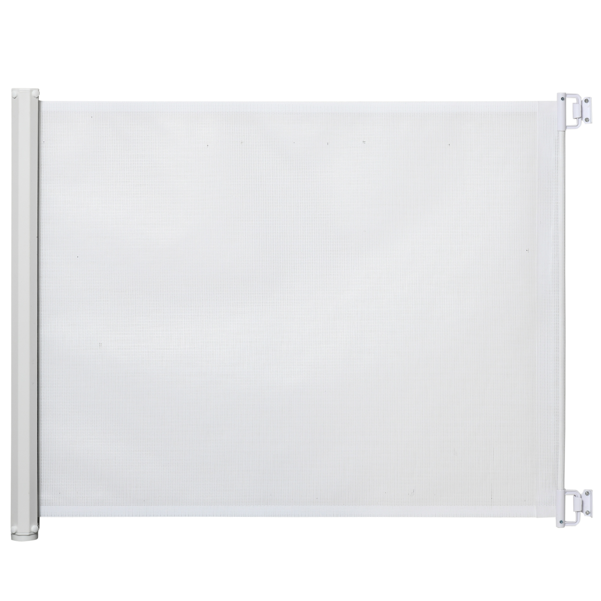 PawHut Retractable Stair Gate, 115 x 82.5 cm, White, Dog Pet Barrier for Doorway, Stair, Hallway Aosom UK