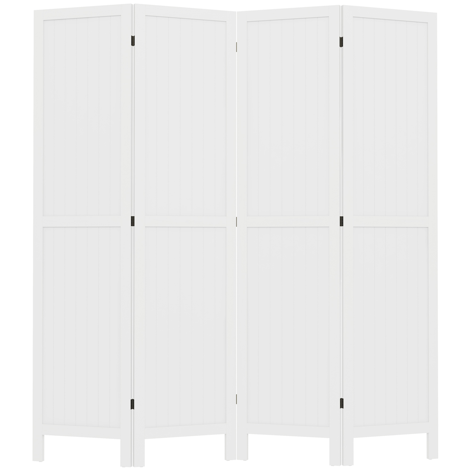 HOMCOM Paravent en bois séparateur de pièce closion intérieur pliable 4 panneaux en bois 160 x 170 cm blanc