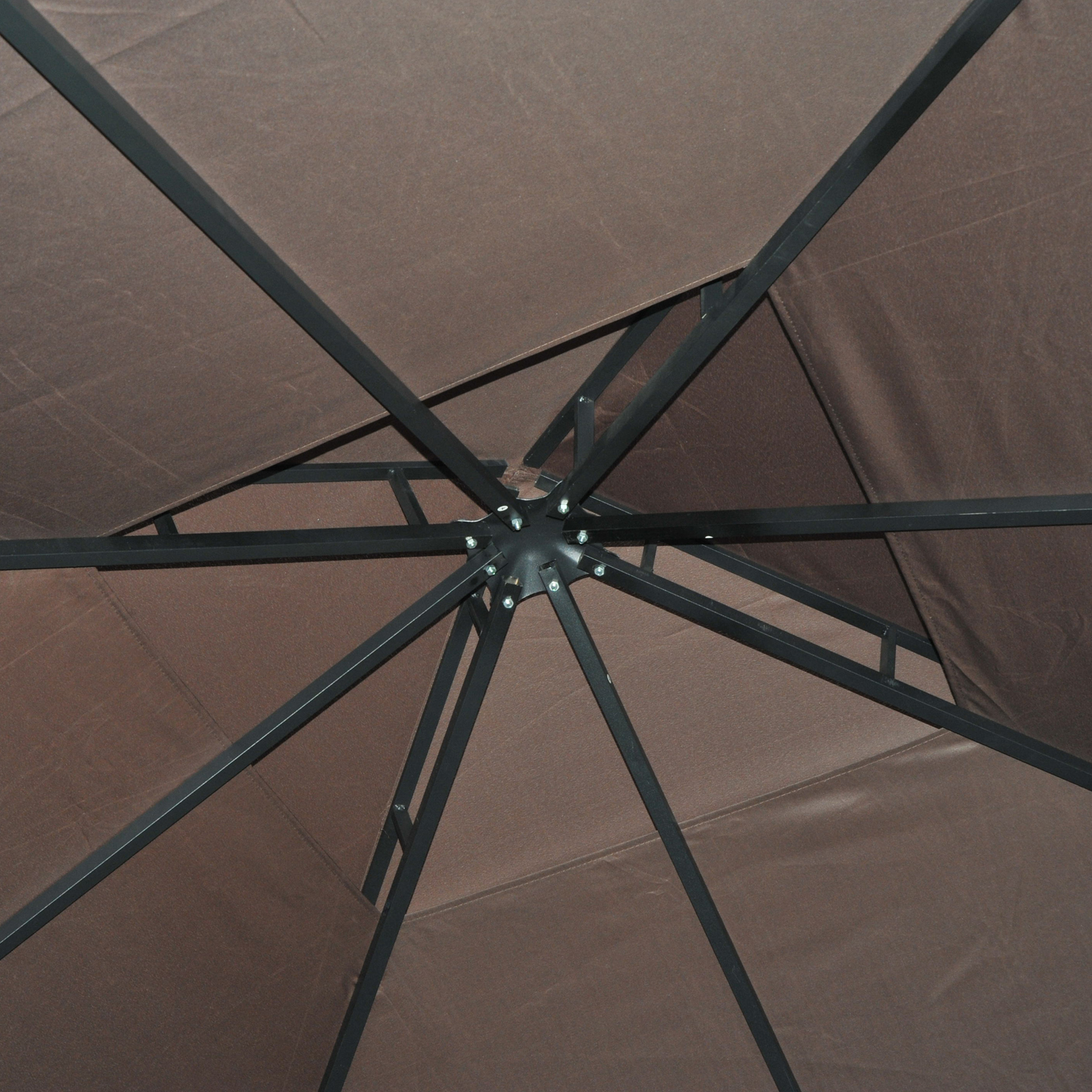 Outsunny 3 x 3 m Garden Gazebo Double Roof Marquee Patio Wedding Party Tent Canopy Shelter with Sidewalls (Brown) 9