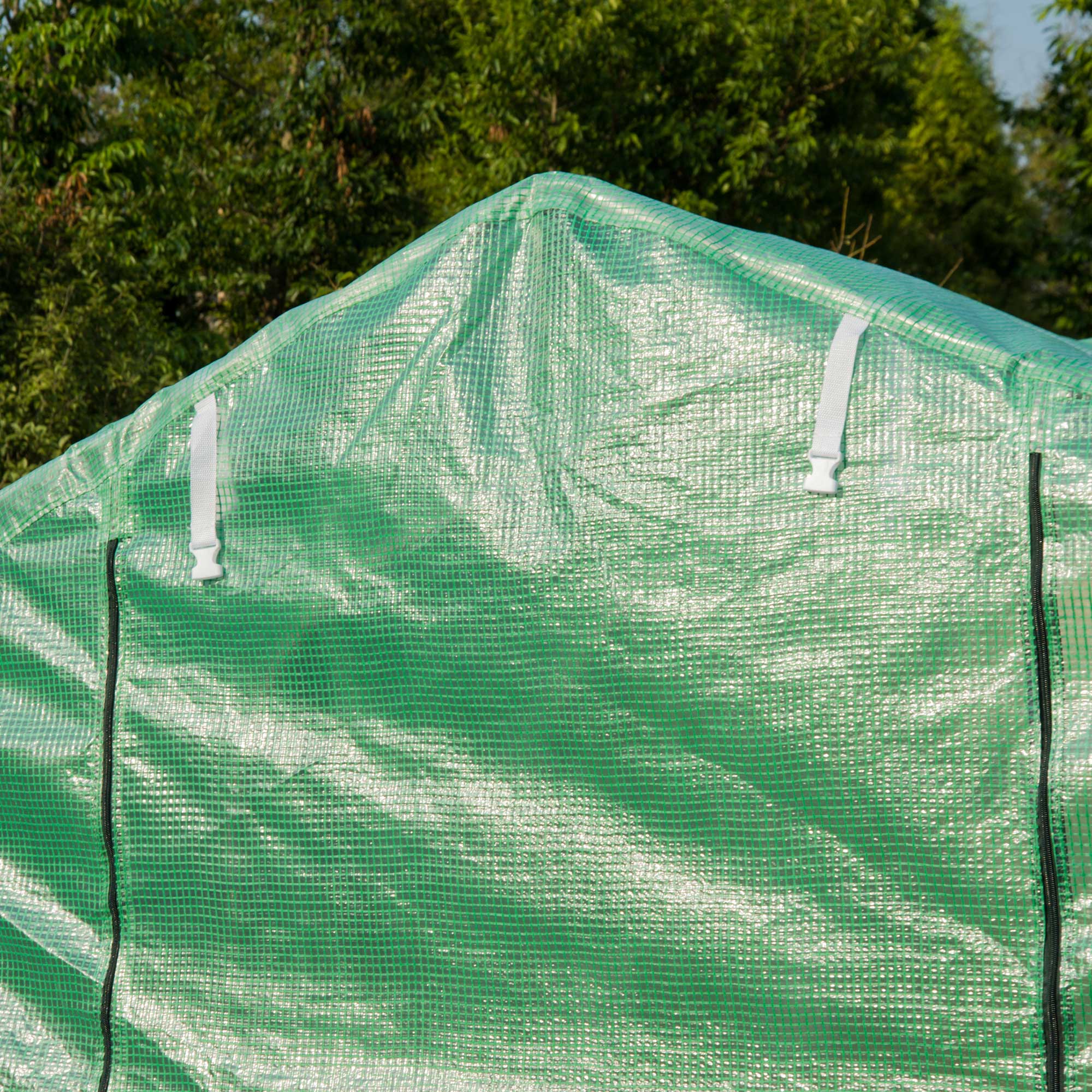 Outsunny Polytunnel Greenhouse with Windows and Door, Walk in Greenhouse for Garden, Backyard (4 x 2 M) 8