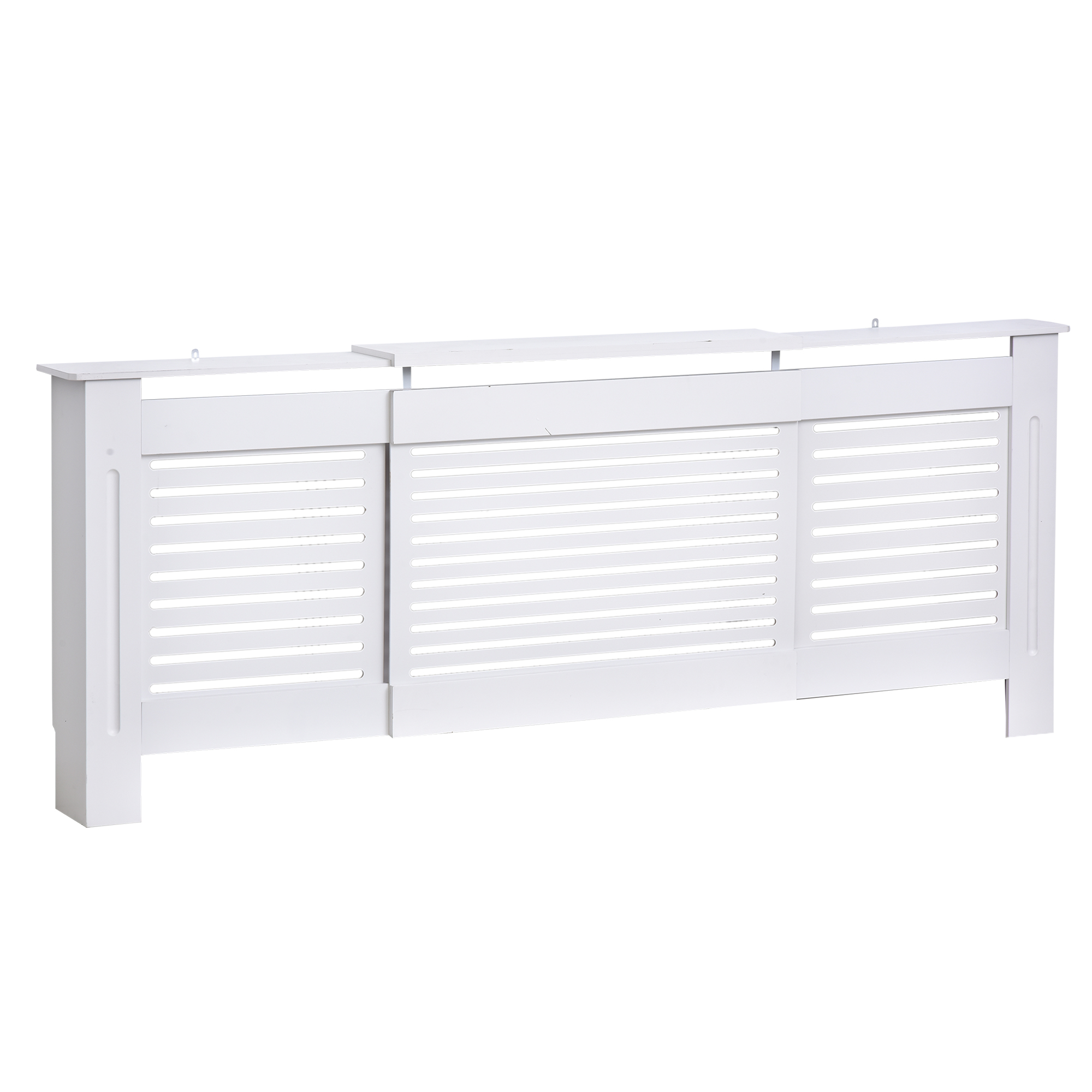 HOMCOM Cache-radiateur Design Contemporain Longueur Extensible 139-208,5 x 20,5 x 82,5 cm MDF Blanc