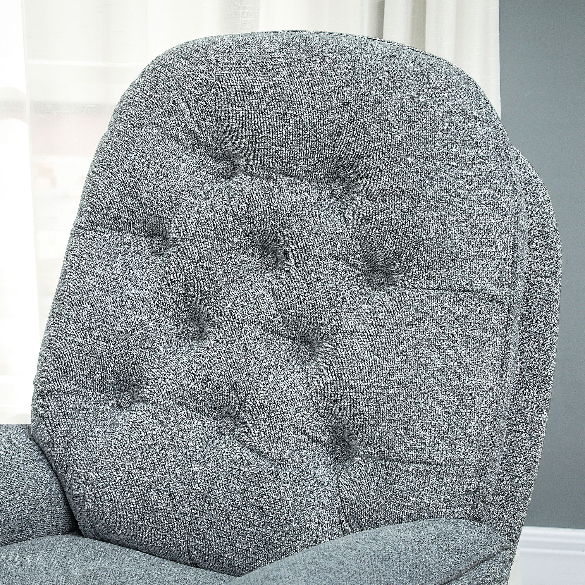 HOMCOM Relaxed Swivel Armchair Grey 8
