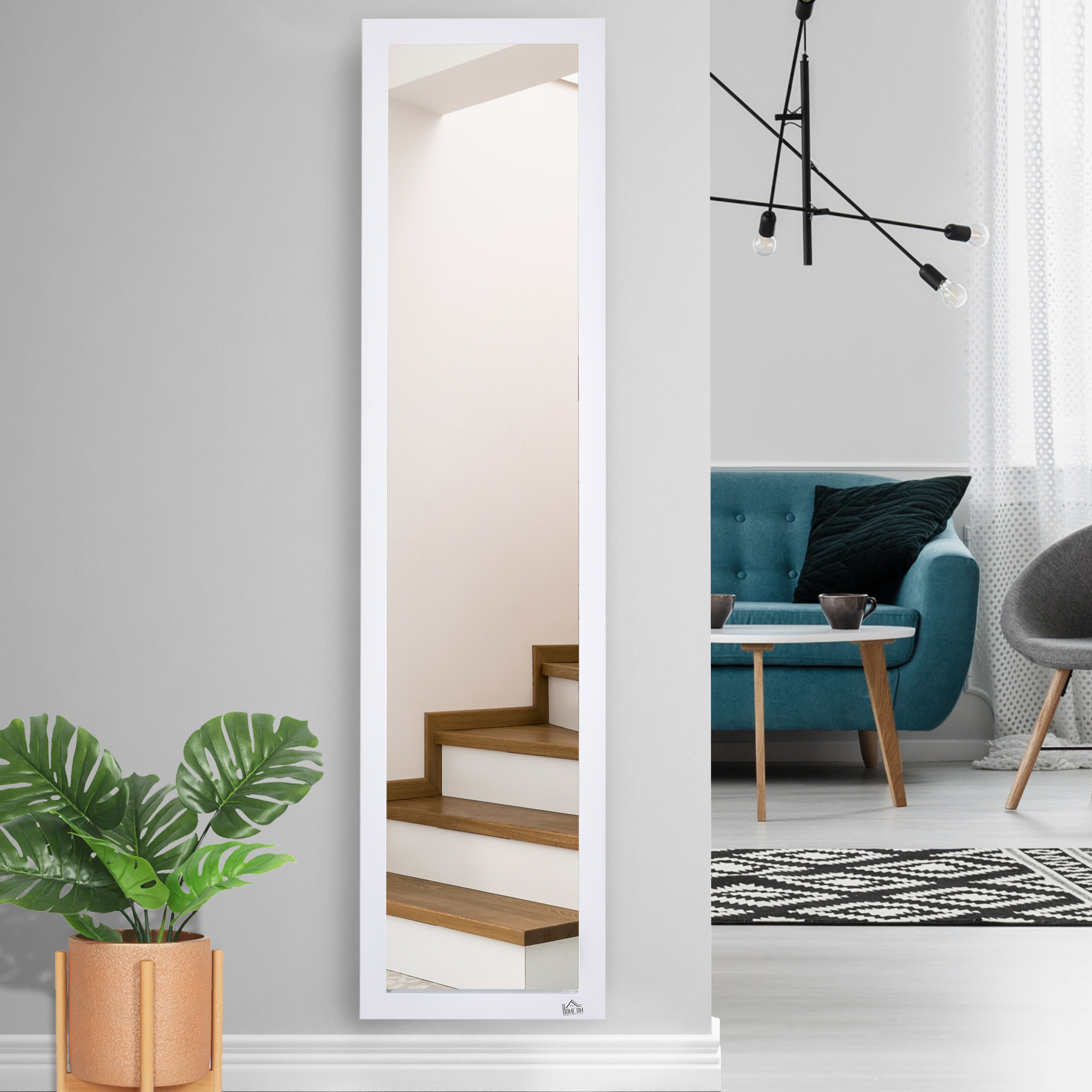 HOMCOM Full Length Mirror for Bedroom, Free Standing Dressing Mirror, Wall Mirror for Living Room, 37 x 154 cm, White 4
