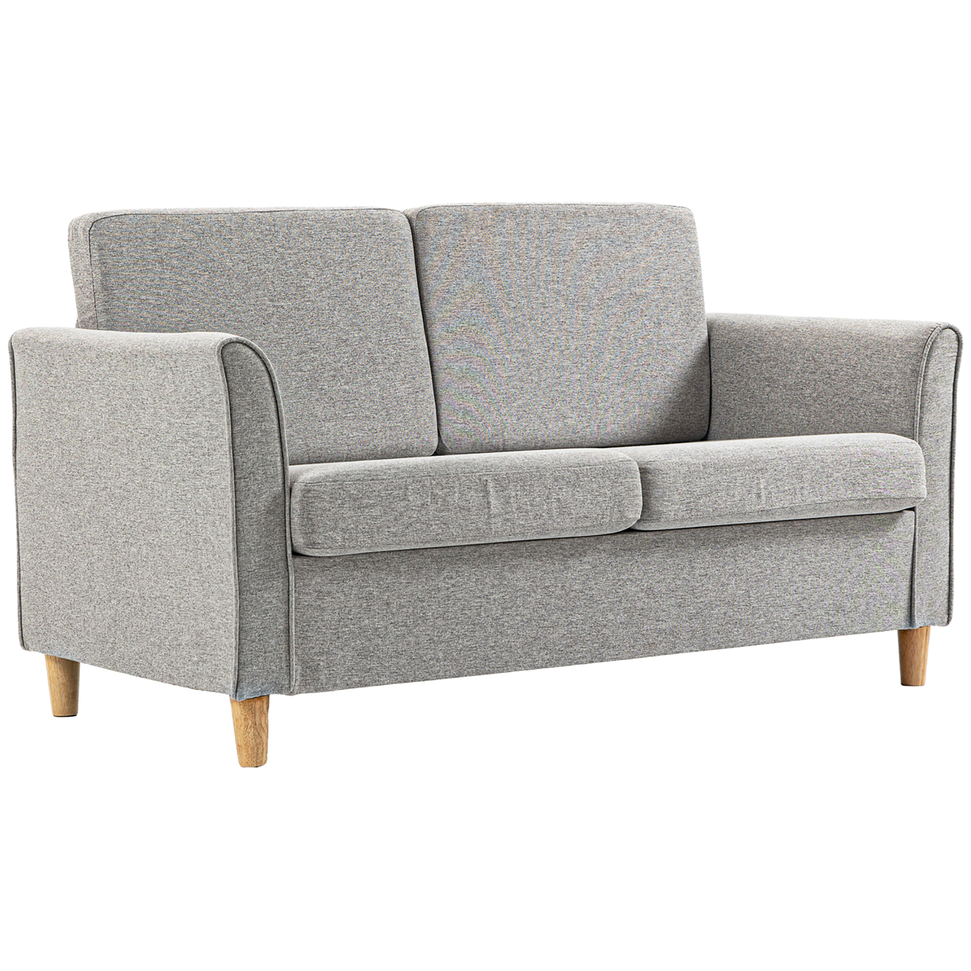 HOMCOM Compact Loveseat Sofa, Modern 2 Seater Sofa for Living Room with ...