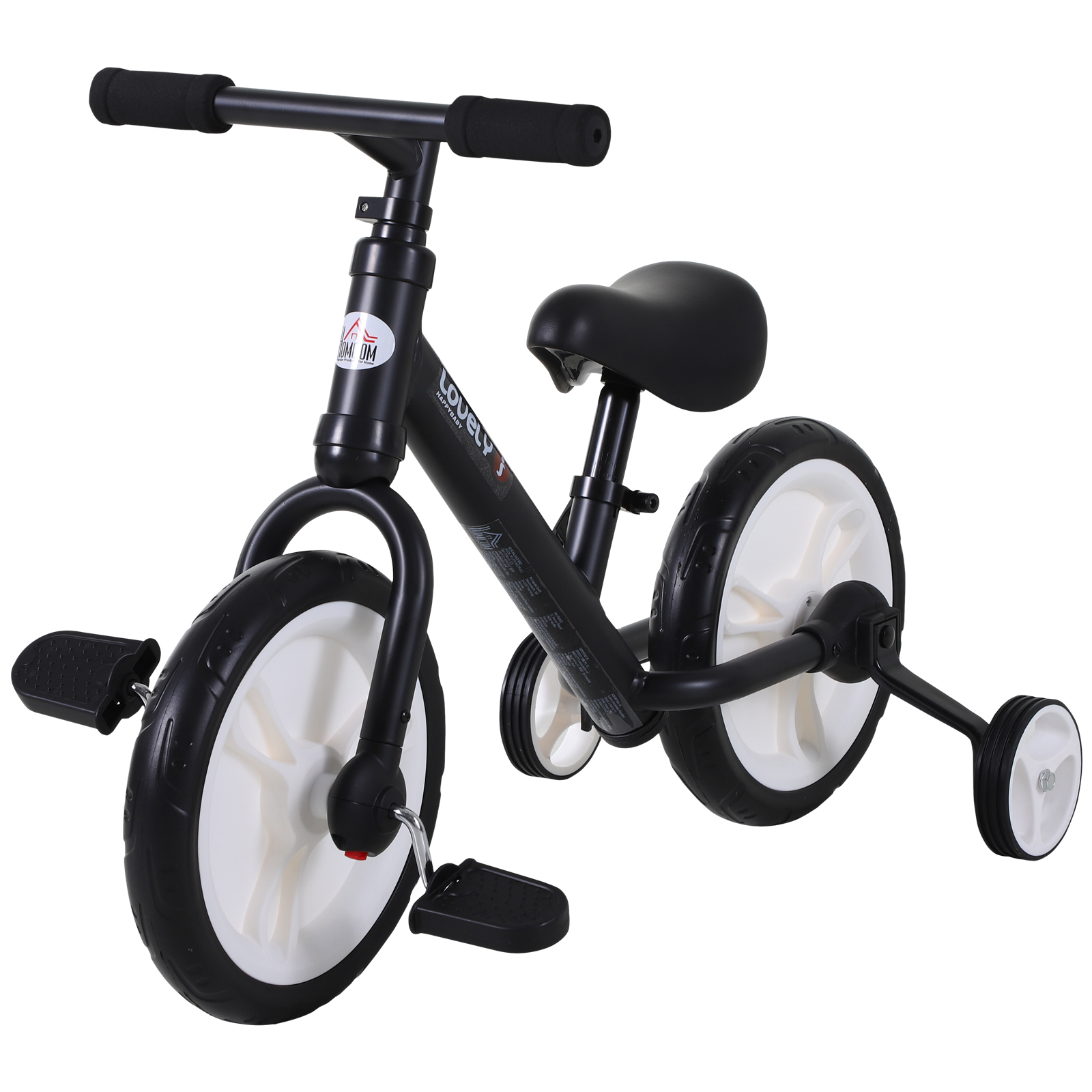 Homcom Vélo enfant draisienne 2 en 1 roulettes et pédales amovibles roues 11