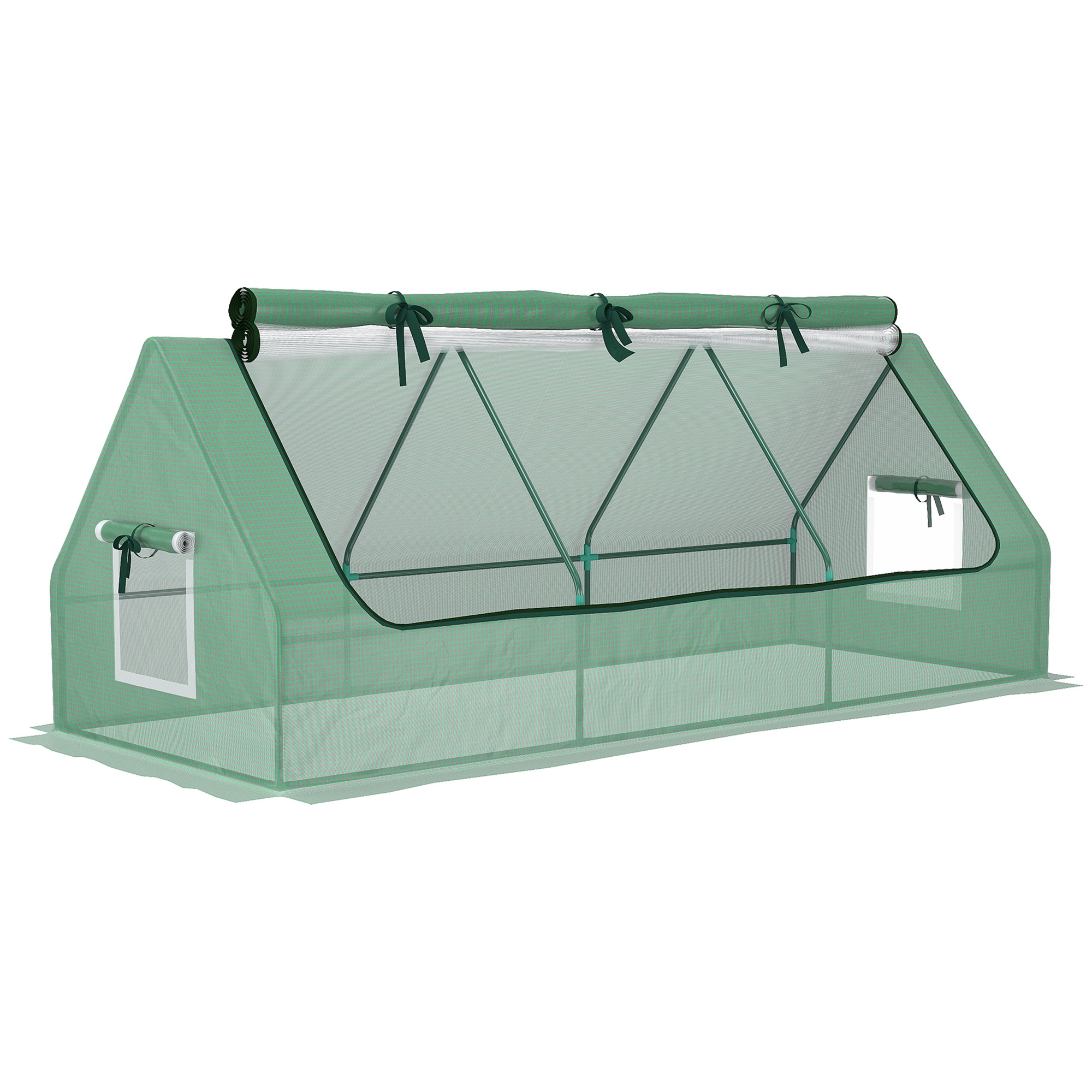 Outsunny Invernadero de Terraza Mini Invernadero 240x90x90 cm con Ventanas de Malla para Cultivar Verduras y Flores Verde   Aosom España