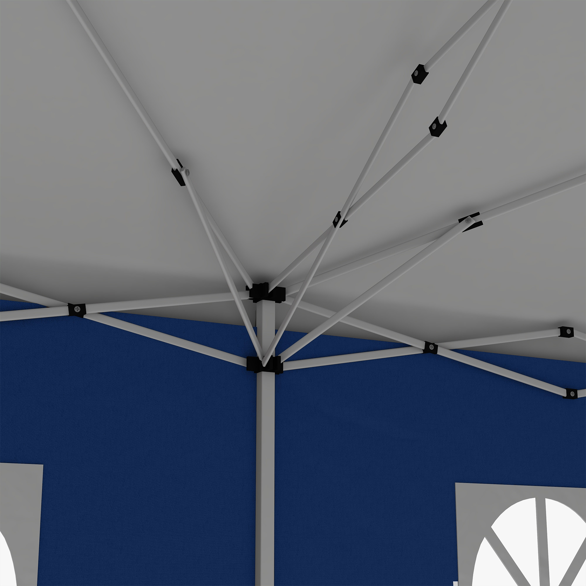 Outsunny 3 x 6 m Garden Pop Up Gazebo, Wedding Party Tent Marquee, Water Resistant Awning Canopy with Sidewalls, Windows, Carry Bag, Blue 9