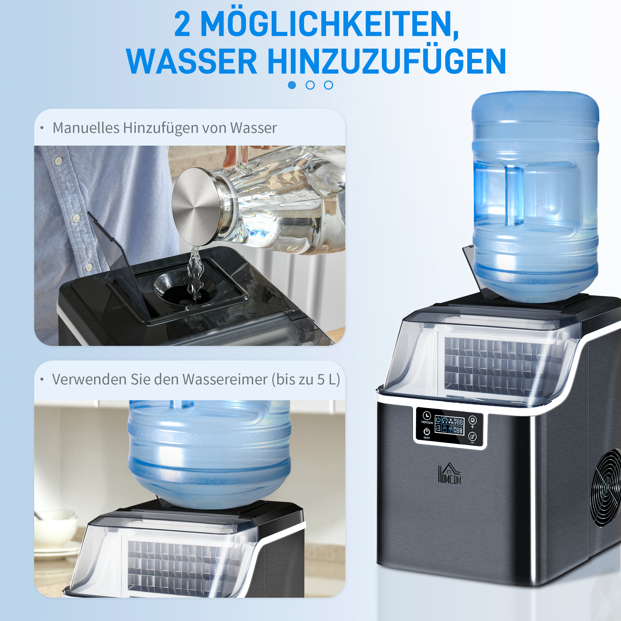 Eiswürfelmaschine weiss 2.2L - 12 kg / 24 h Eiswürfelmaschine weiss 2.2L - 12 kg / 24 h