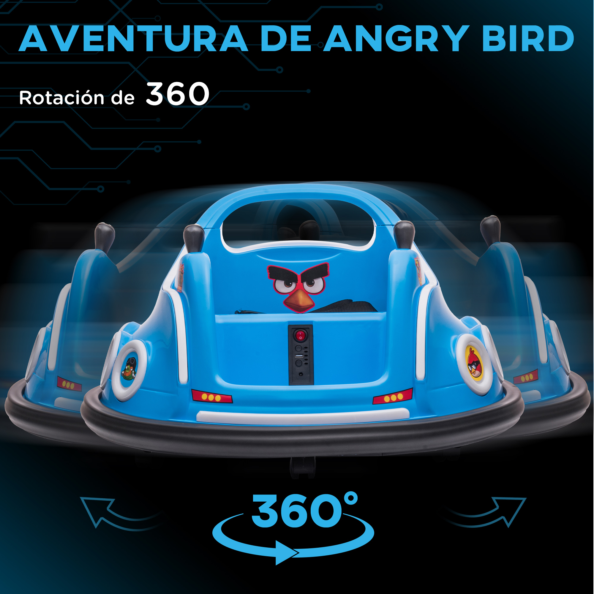 Coche de Choque Eléctrico para Niños de 12V con Control Remoto Luces LED Música Giro de 360° Juguete para Bebés Niños de 2-5 Años Coche de Choque Eléctrico para Niños de 12V con Control Remoto Luces LED Música Giro de 360° Juguete para Bebés Niños de 2-5 Años