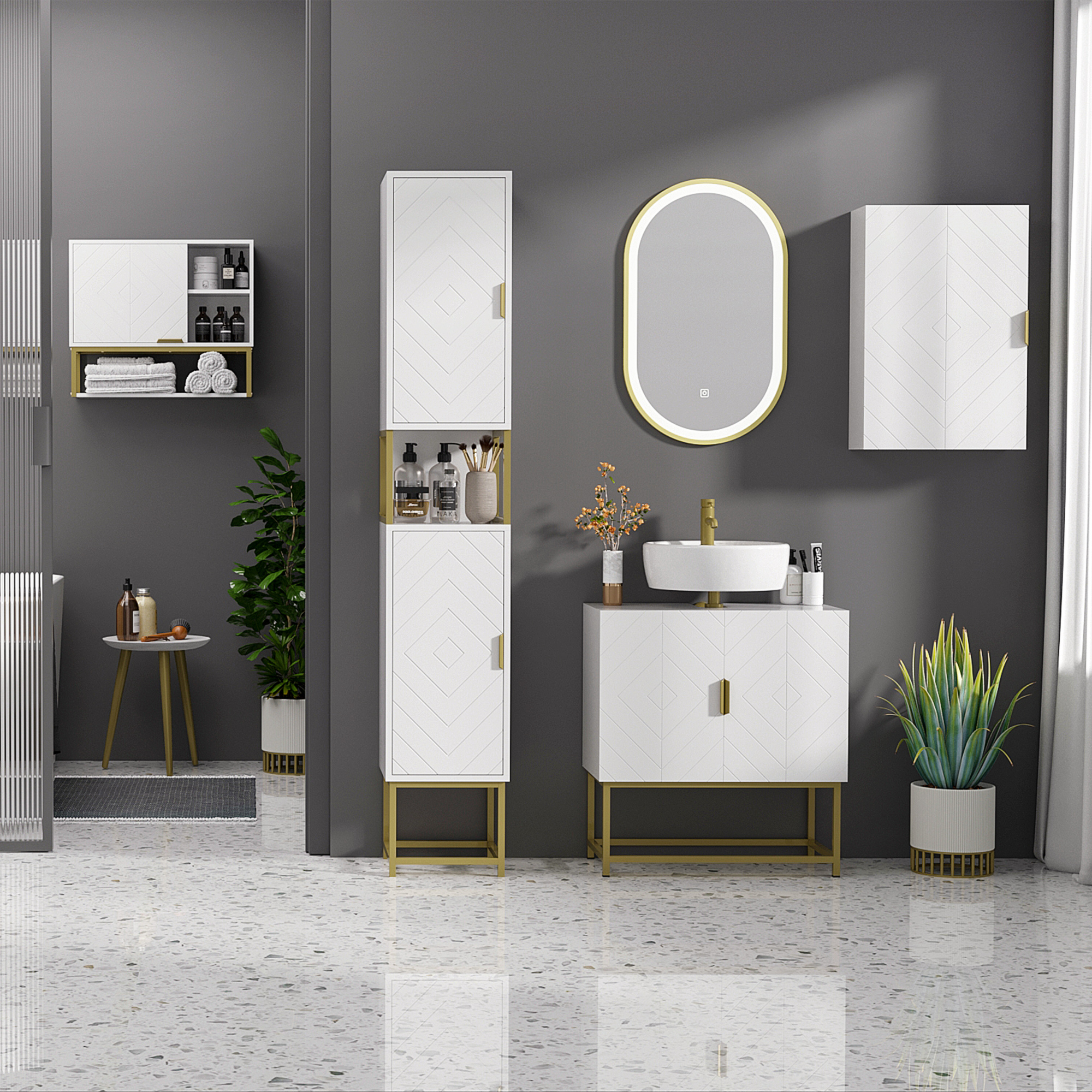 kleankin Bathroom Wall Cabinet, Over Toilet Storage Cabinet with Door and Storage Shelves for Hallway, Living Room, White 7