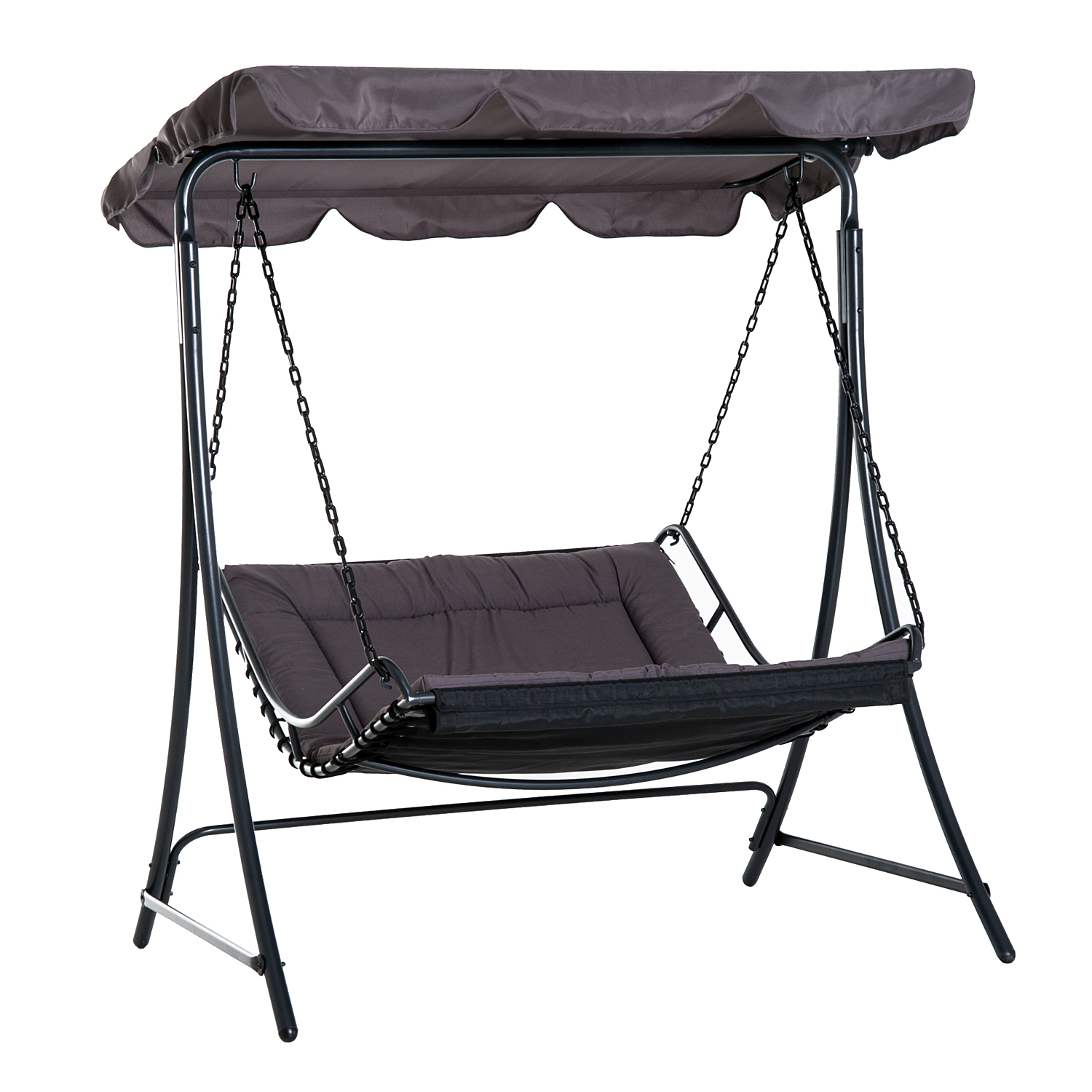 Outsunny Schwingliege Hollywoodschaukel Gartenliege mit Dach für 2