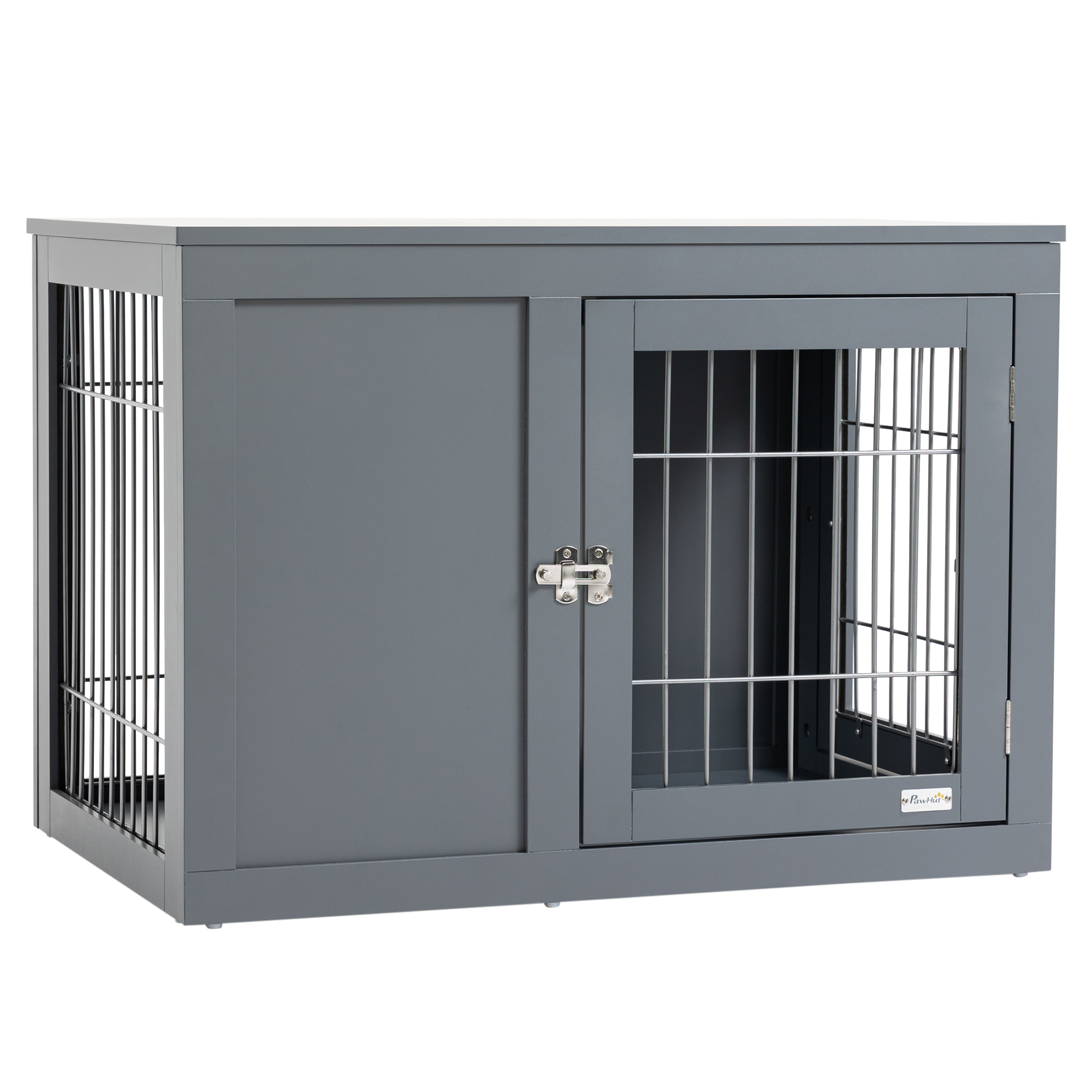 PawHut Dog Crate Table for Medium and Large Dogs with Magnetic Door for Indoor Use, 60 x 55 x 70 cm, Purple