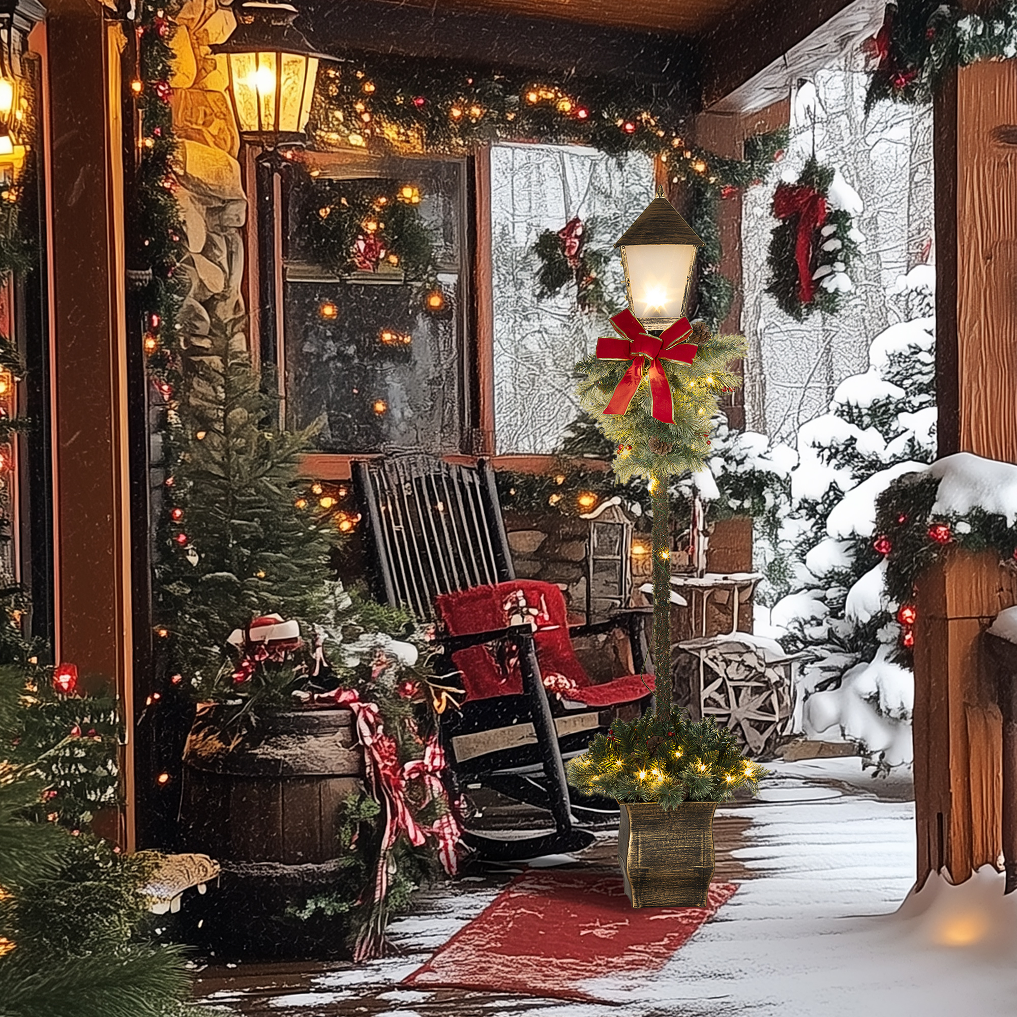 Outsunny 150 cm Weihnachtslaterne Weihnachtsbeleuchtung mit LED-Lichterkett günstig online kaufen