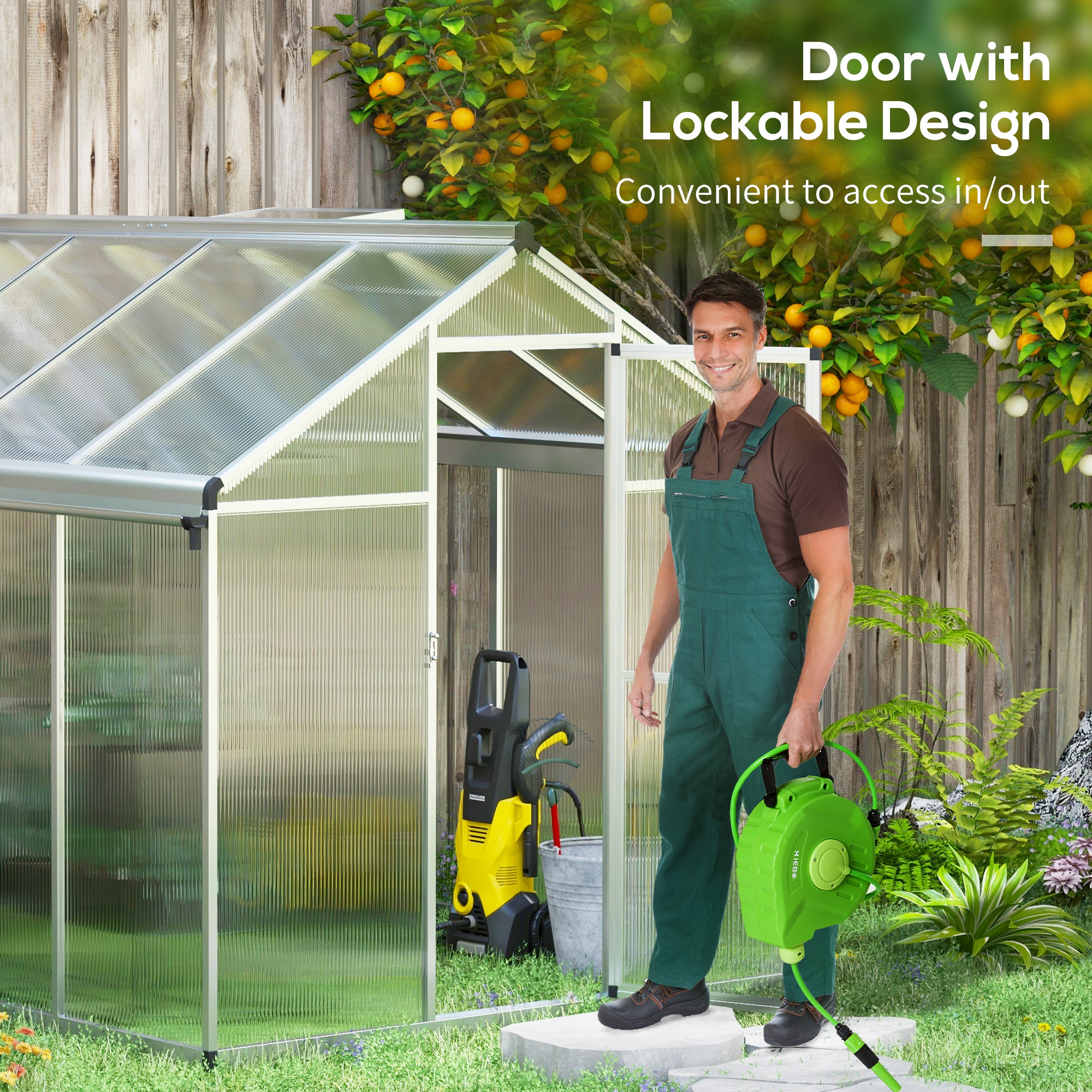 Outsunny 8 x 6ft Aluminium Frame Greenhouse 5