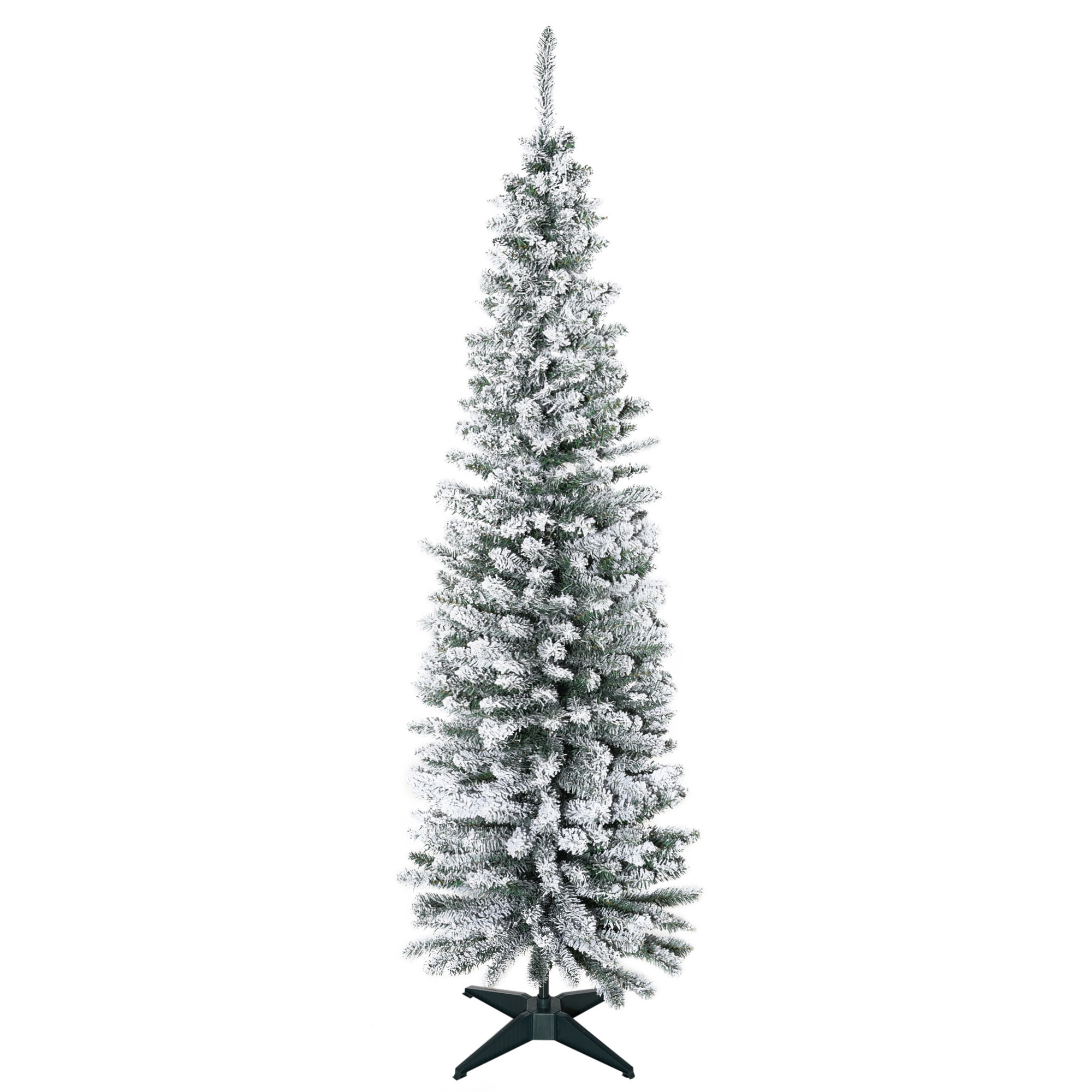 HOMCOM Künstlicher Weihnachtsbaum, 180 cm mit Kunstschnee, mit 390 Astspitzen abnehmbar Standfuß, für Weihnachtsfest, Indoor, grün Aosom