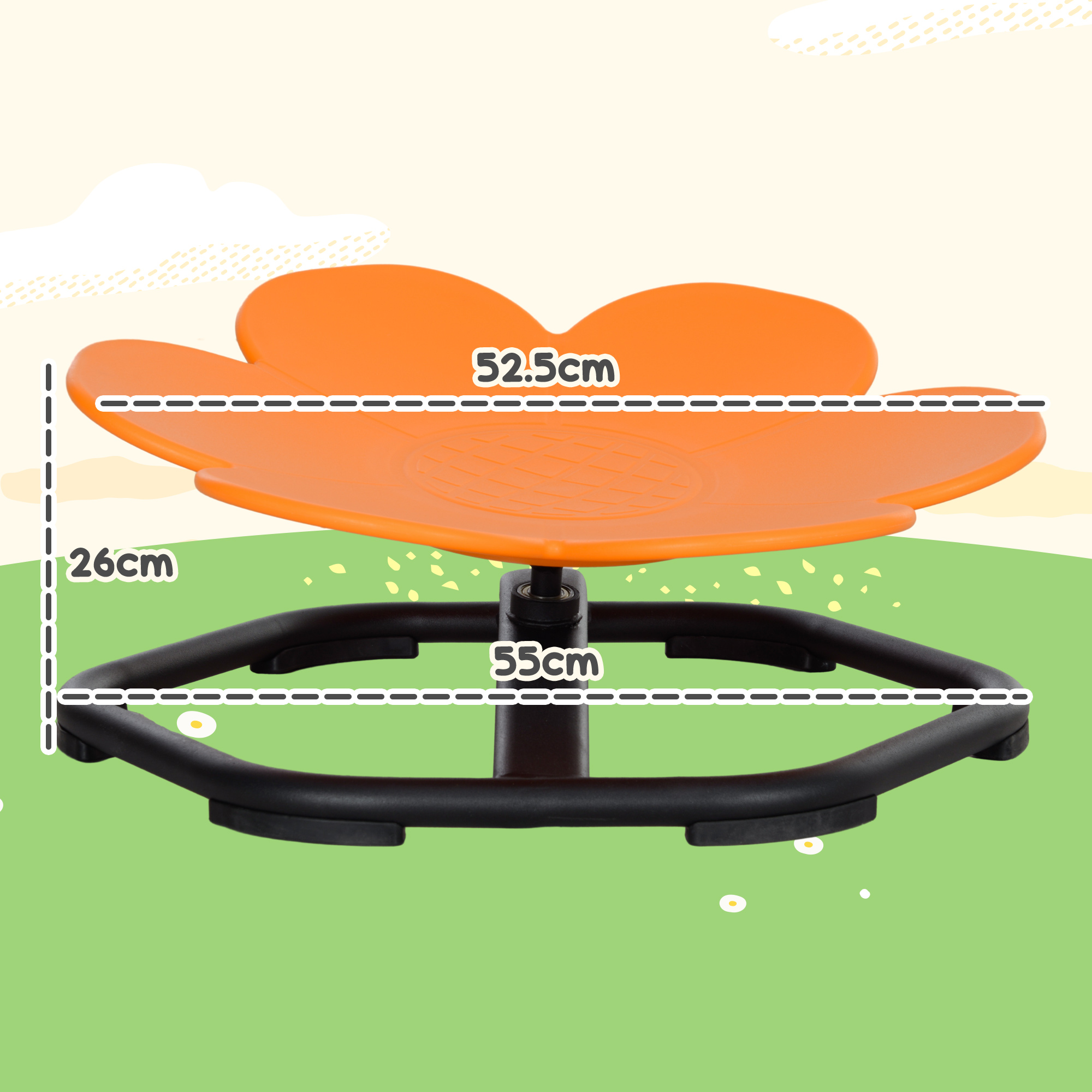 AIYAPLAY Sensory Spinning Chair for Kids, for Coordination, Balance, Orange 3