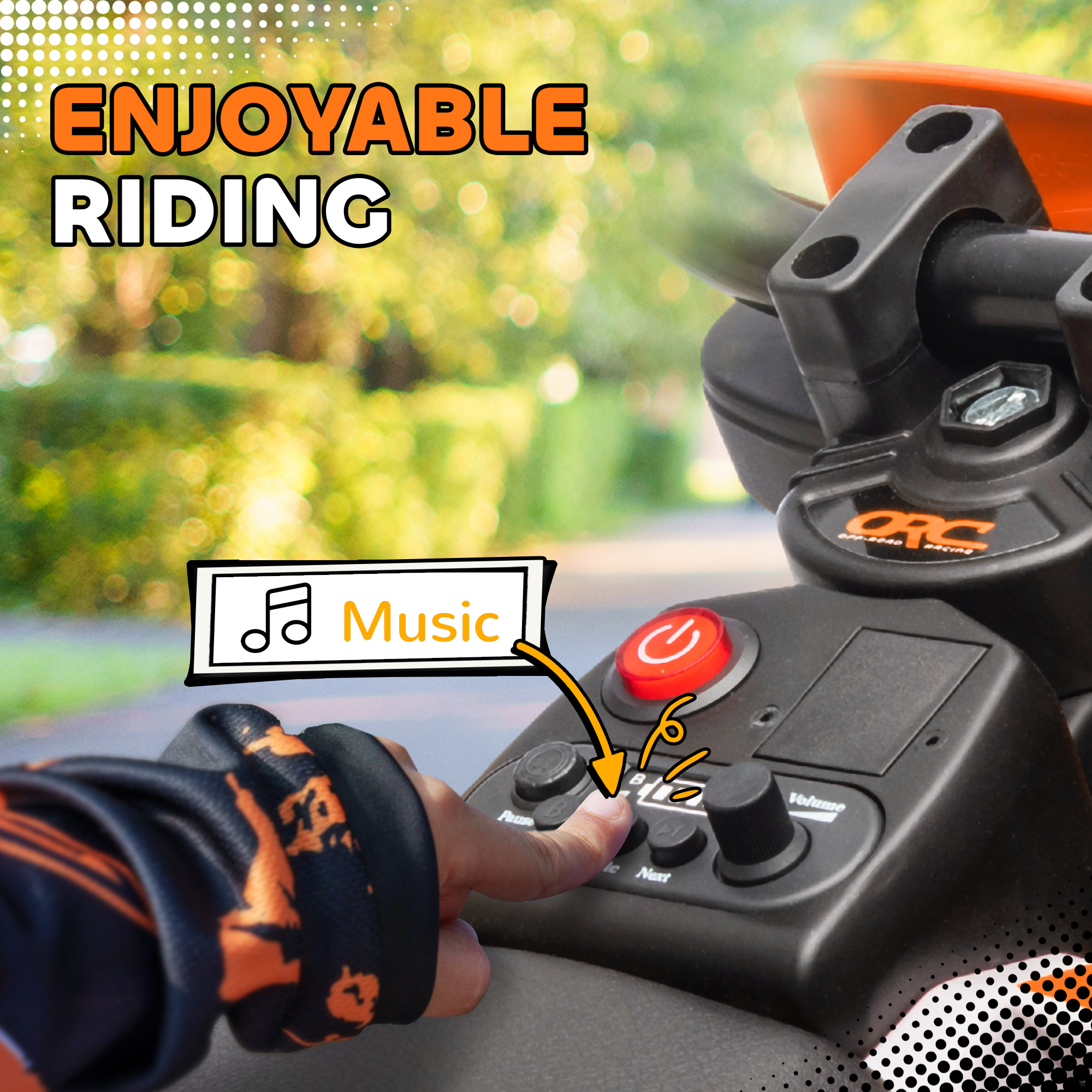 AIYAPLAY 12V Kids Electric Motorbike, Kids Electric Ride on motorcycle w/ Twist Grip Throttle, Training Wheels, Orange 7