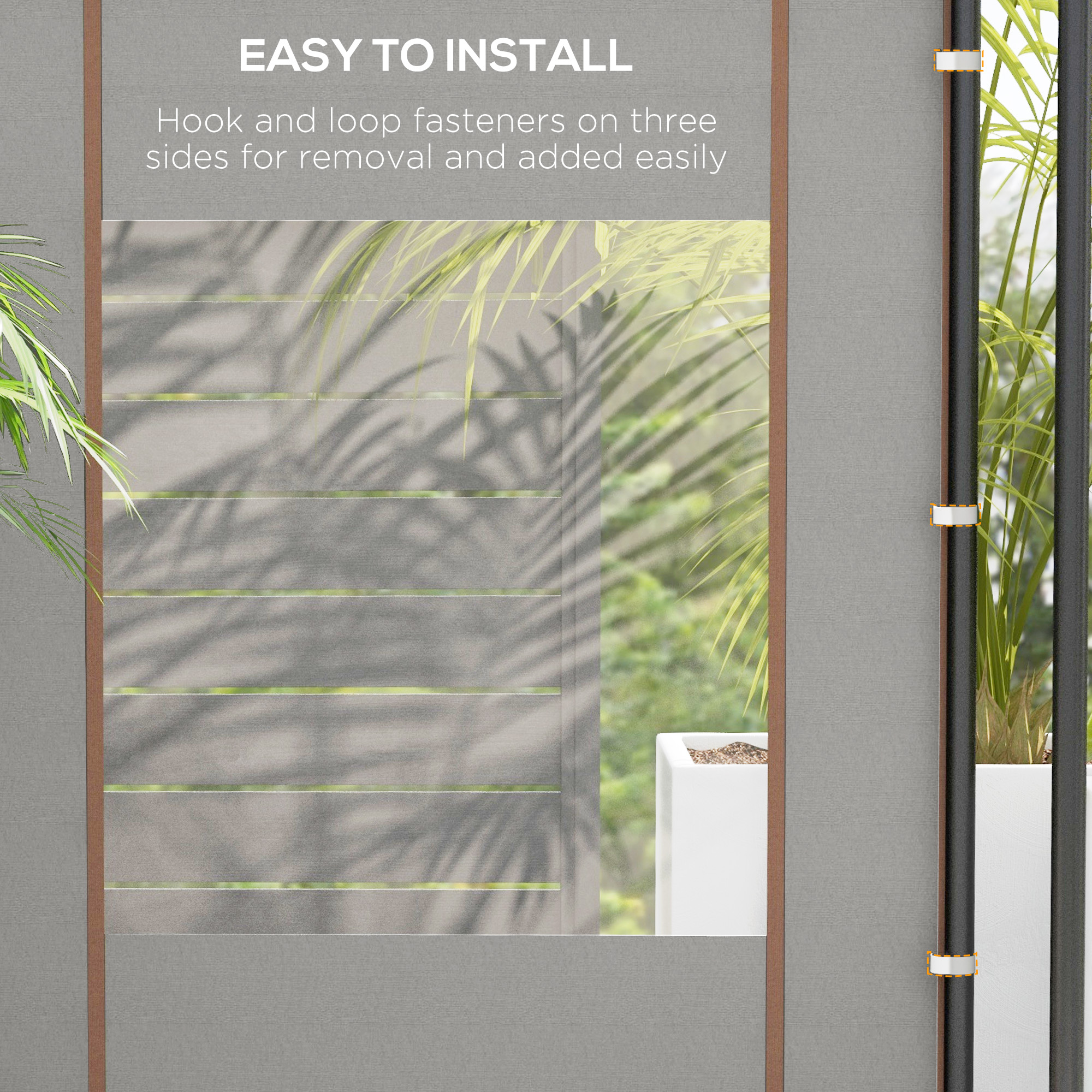 Outsunny Set of Two 295cm Replacement Canopy Walls Grey 4