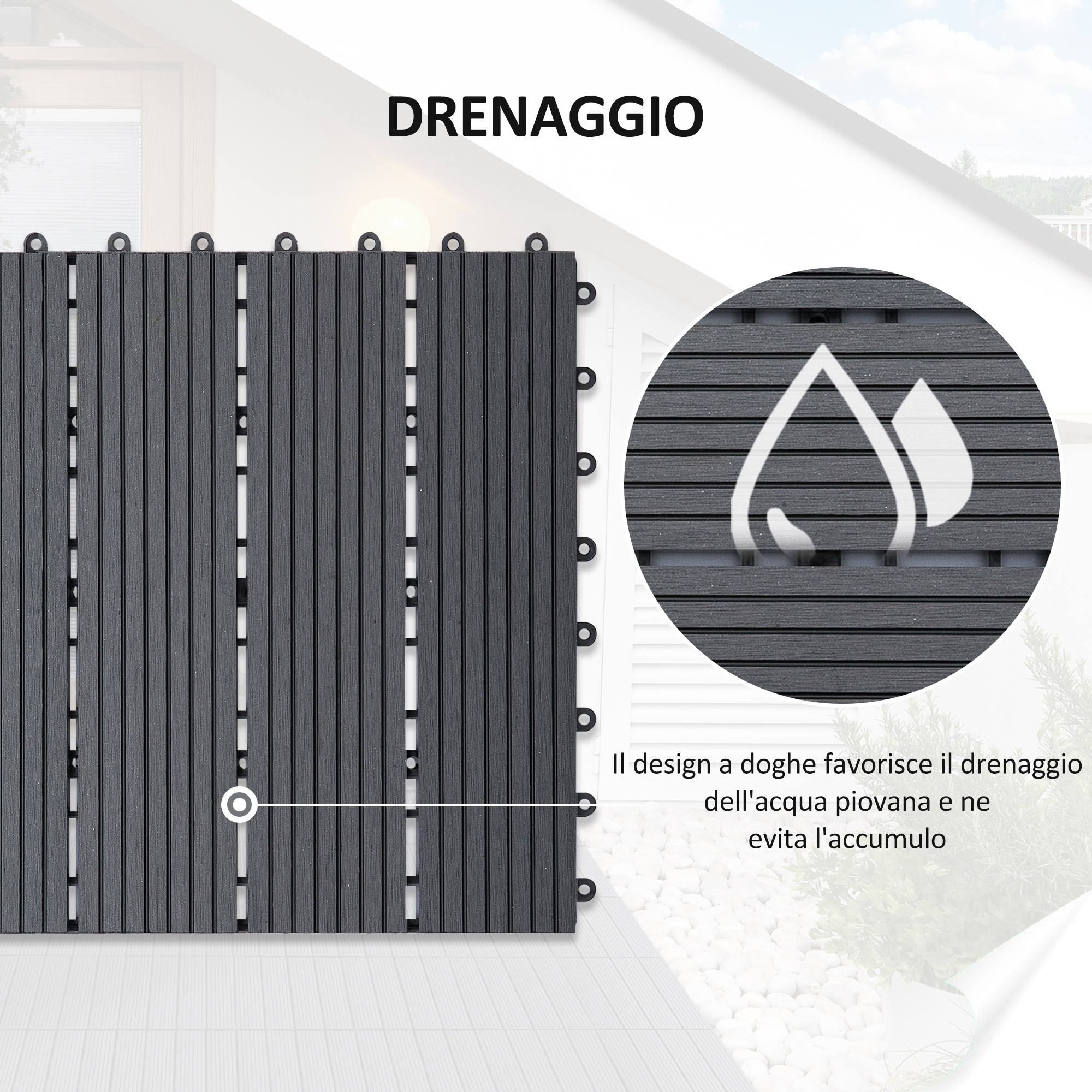 mattonelle da giardino in plastica