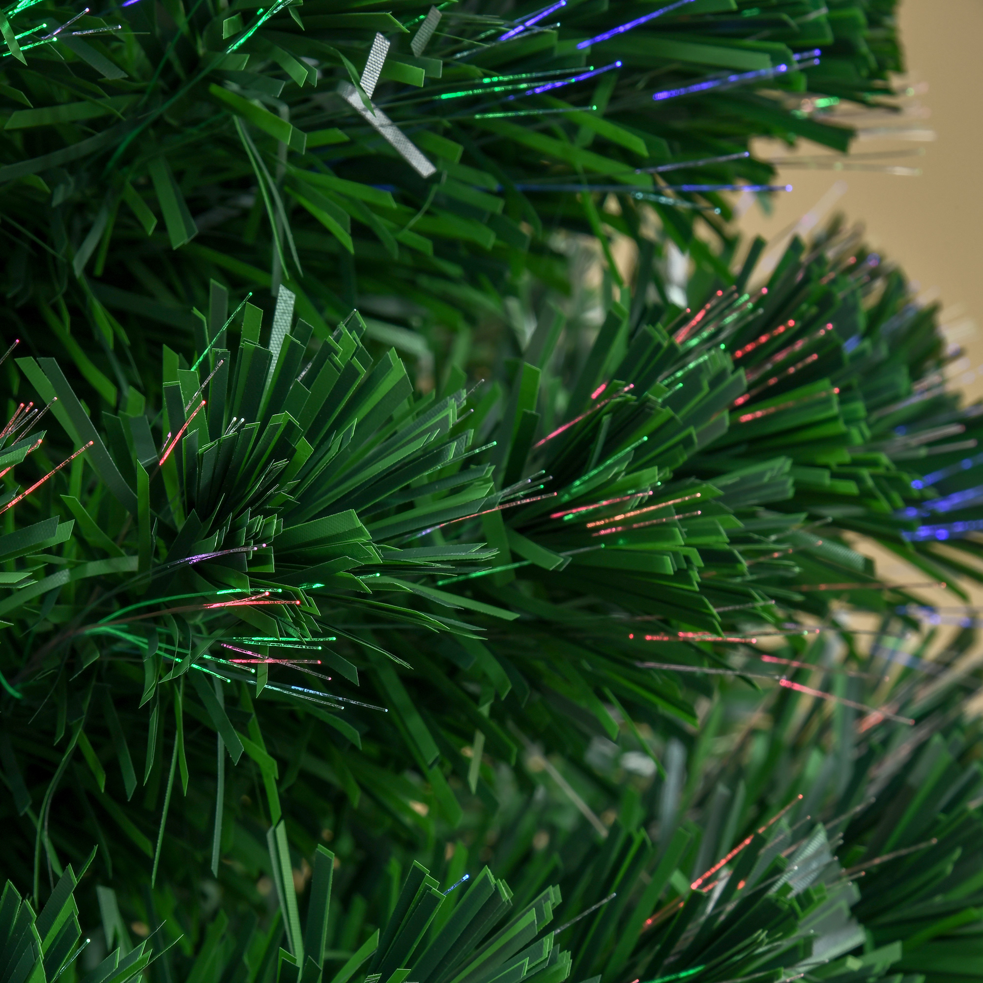 HOMCOM 5FT Pre-Lit Fibre Optic Artificial Christmas Tree Holiday Xmas Décor with Tree Topper Multi-Colour 9