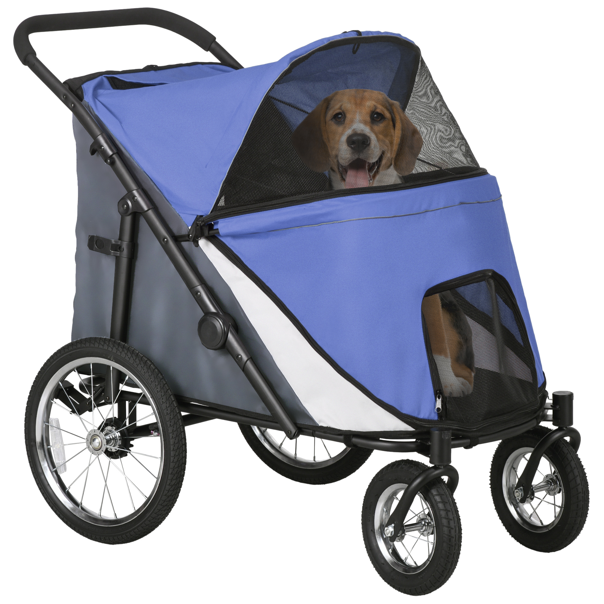 PawHut Foldable Pet Stroller w/ Rain Cover, for XS Dogs, S Dogs - Khaki