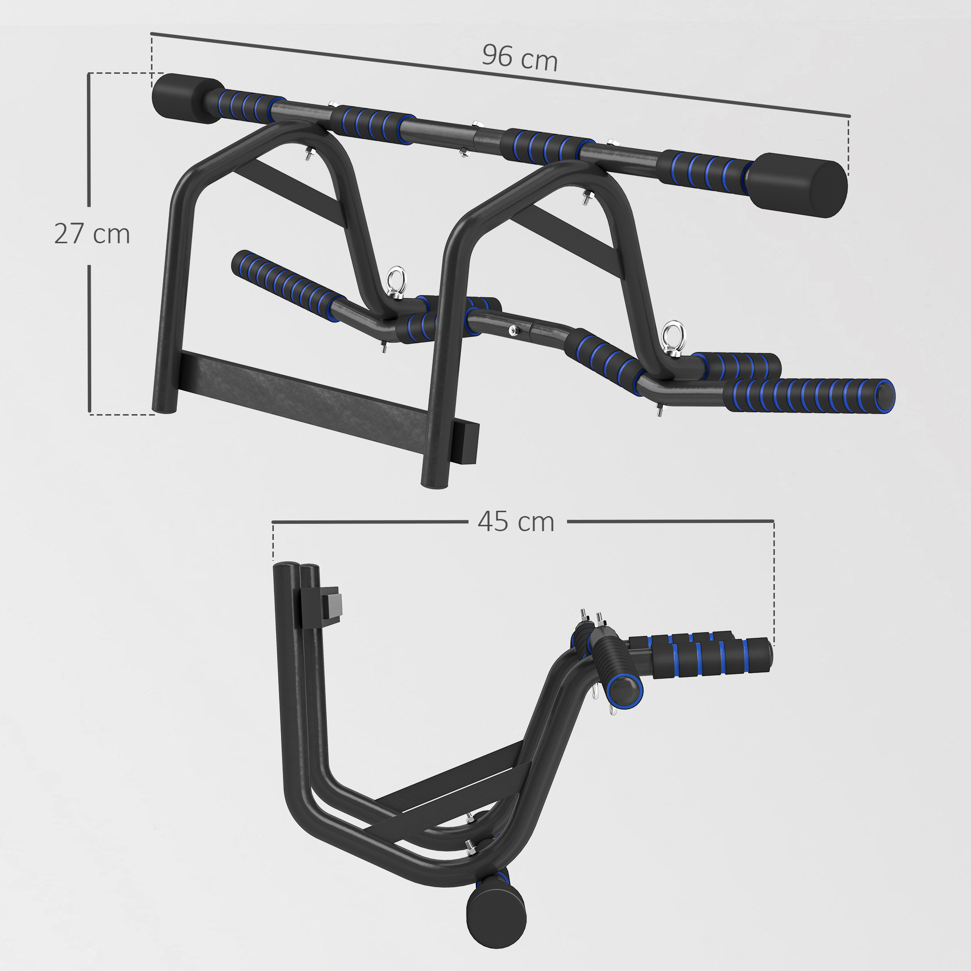 SPORTNOW Multi-Grip Doorway Pull Up Bar with Non-Slip Grips, Chin Up Bar with Anti-Fall Slot for Indoor Gym Upper Body Workout 3