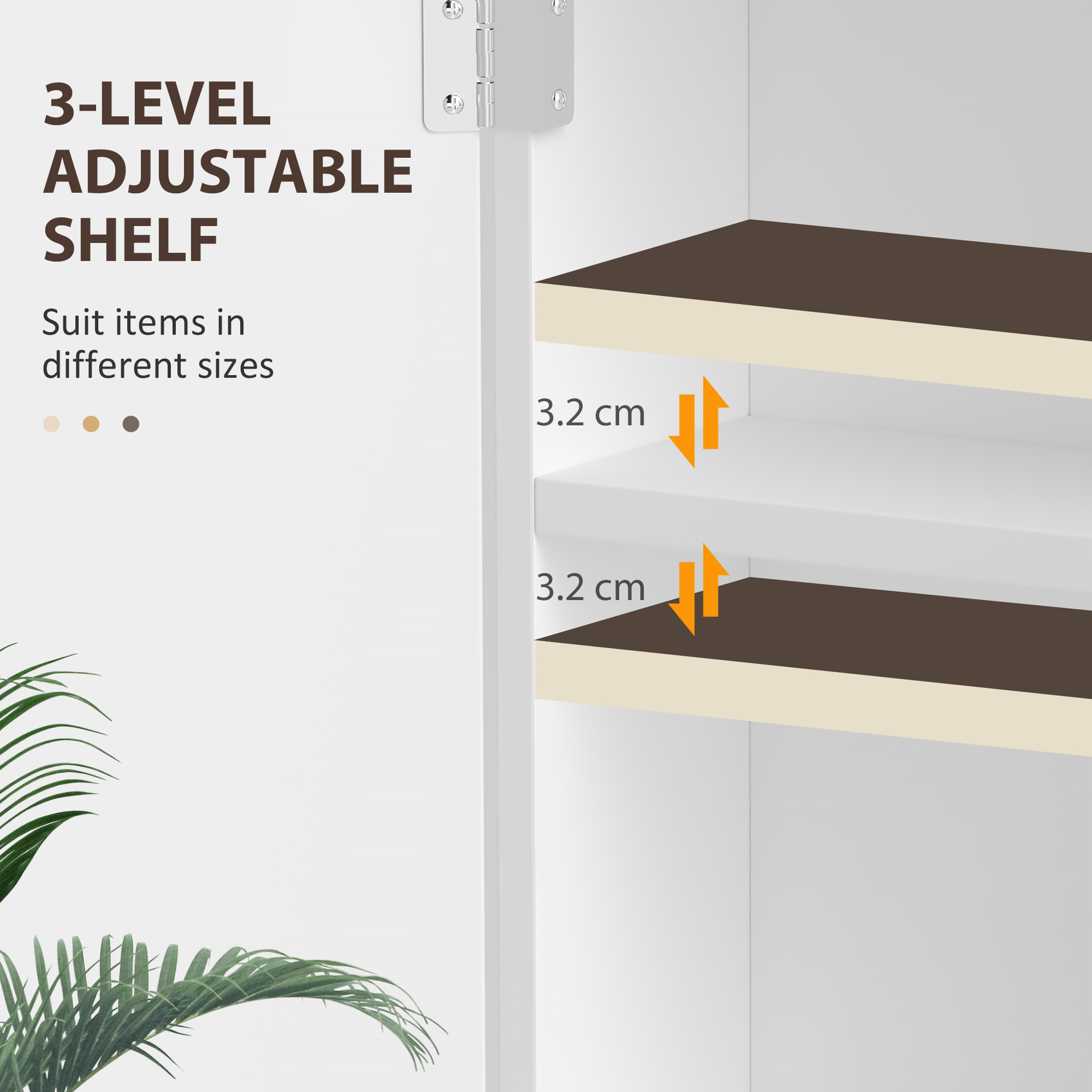 HOMCOM Bathroom Cabinet Wall Mounted, Bathroom Wall Cabinet Medicine Cabinet with 2 Doors, Adjustable Shelf, White 5