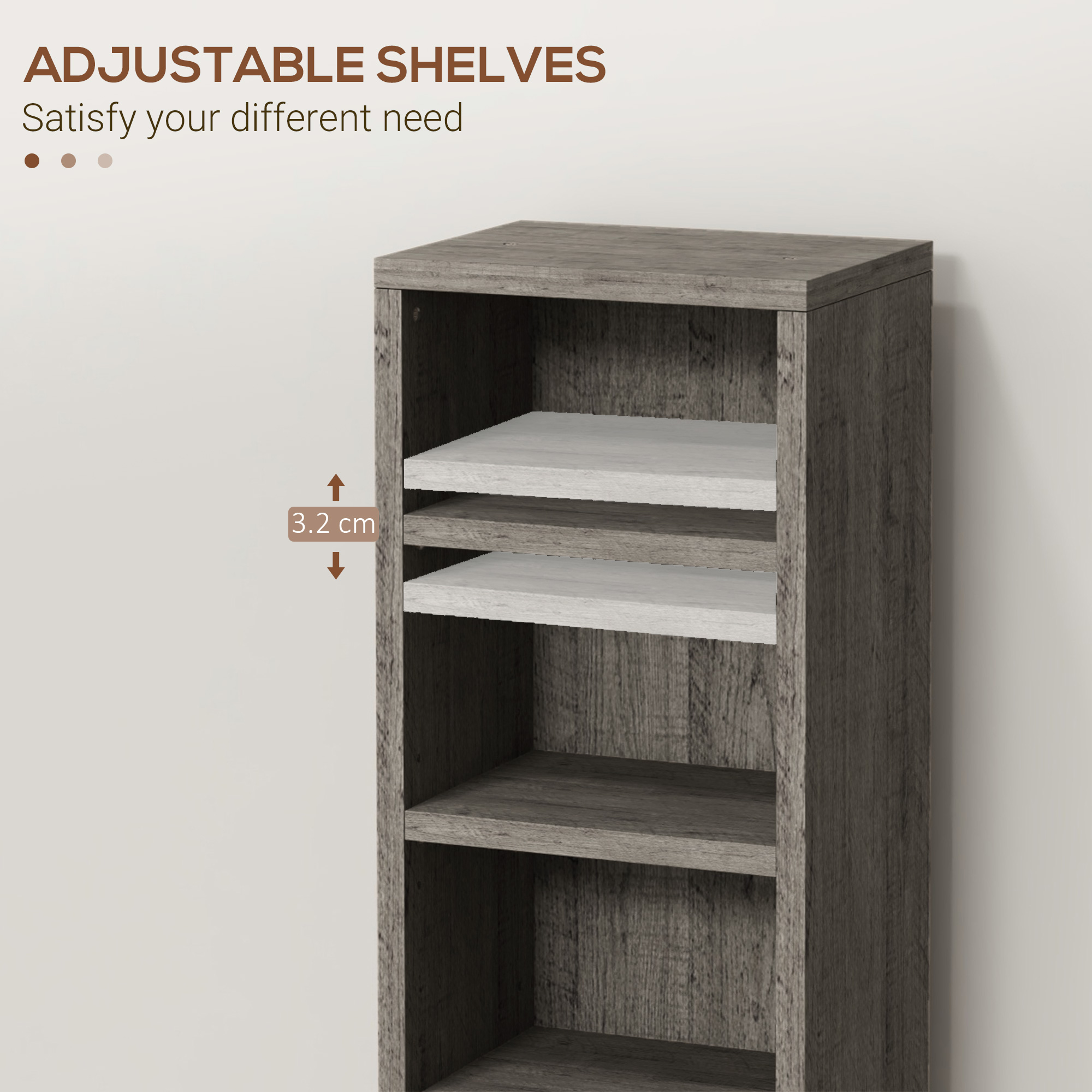 HOMCOM Set of Two 102 CD Storage Units Dark Wood-Effect 6