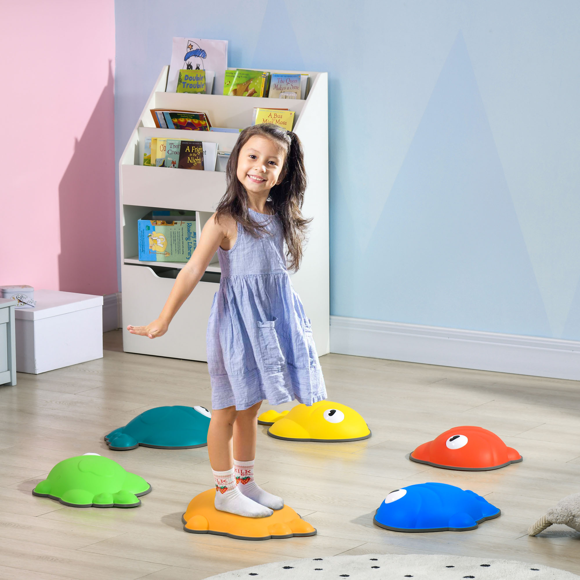AIYAPLAY 6 Pcs Balance Stepping Stones Kids for Sensory with Non-slip Edge, Stackable Outdoor Indoor Obstacle Course 2