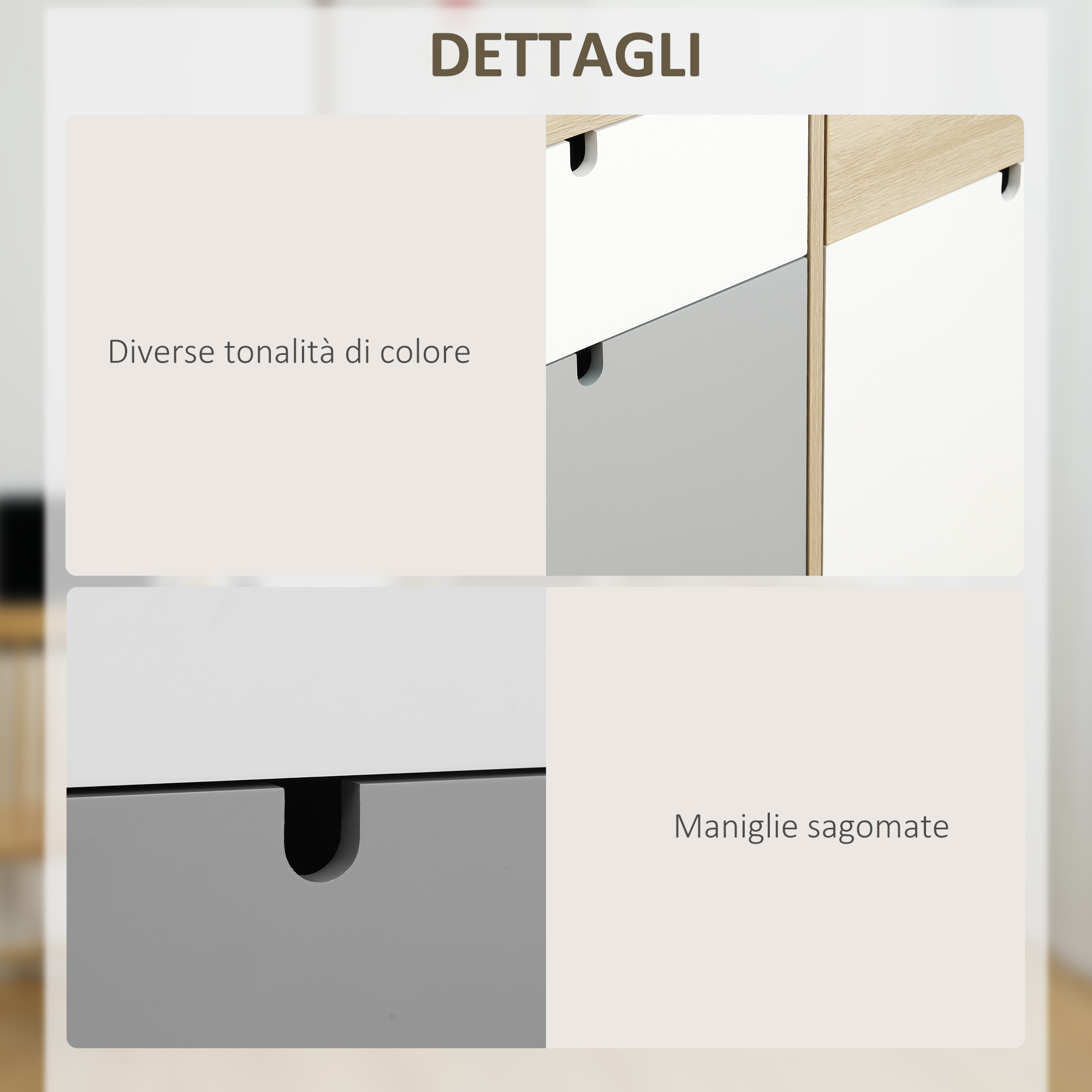 Mobiletto Multiuso HOMCOM Con Cassetto - Stile Nordico, 90x30x72cm - Foto 7