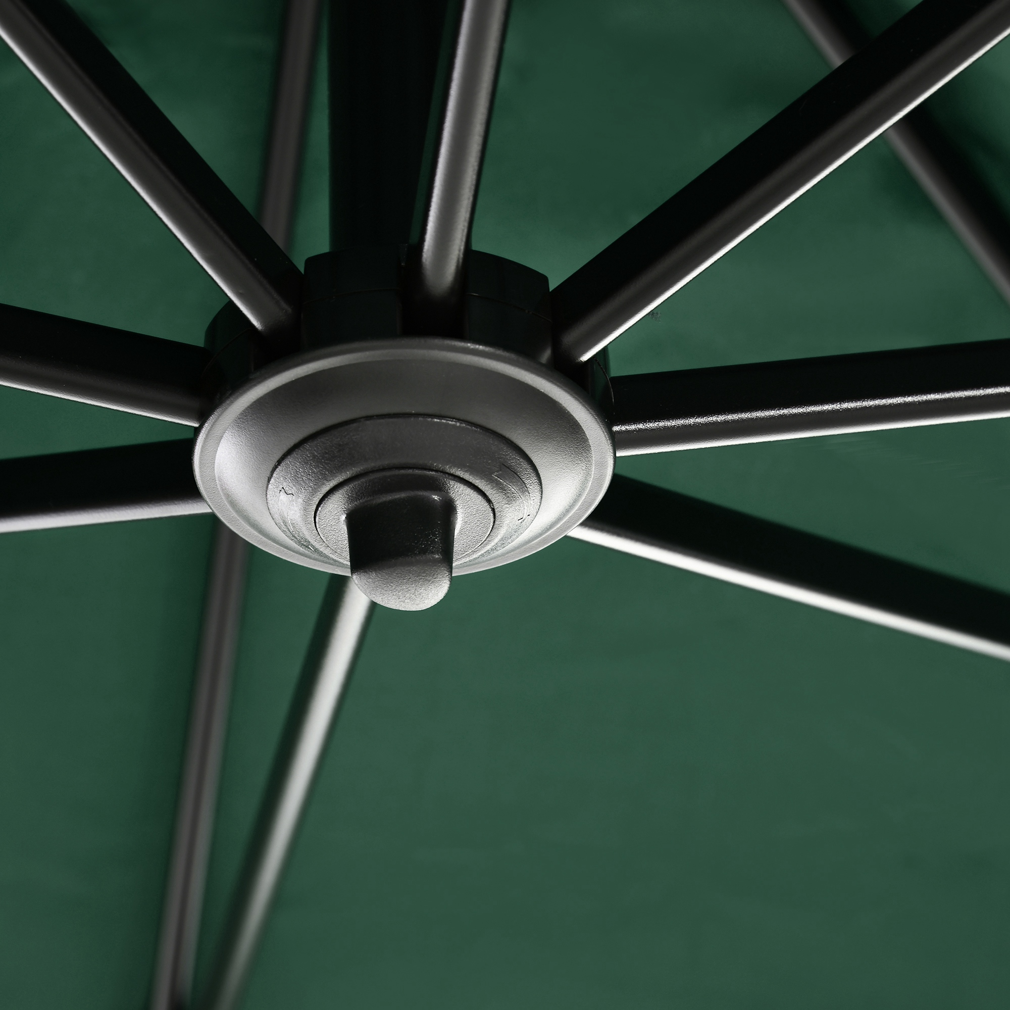 Outsunny Square Umbrella Parasol W/360° Rotation, 245Lx245Wx248H cm-Green 9