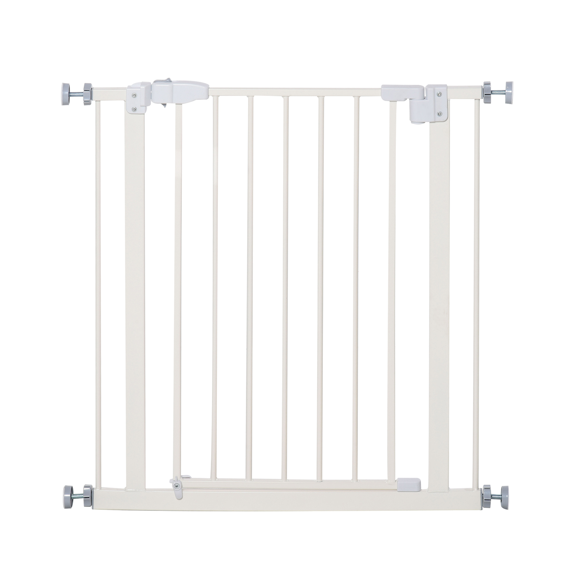 PawHut Pressure Fit Safety Gate, Adjustable Dog Gate, Pet Barrier for for Doorways, Staircases and Hallways with Auto Close, Double Locking, Opening 74-80cm, White 8
