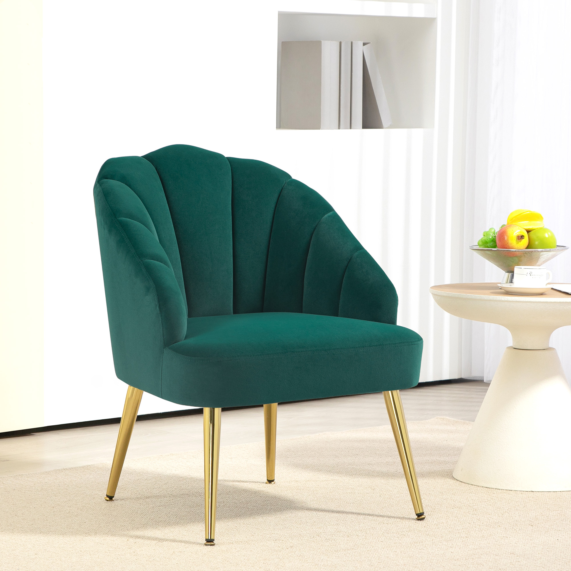 HOMCOM Set 2 Sedie da Salotto e Sala da Pranzo Imbottite, in Metallo e Tessuto Effetto Velluto Verde Chiaro, 52x54x79 cm - PagineGialle