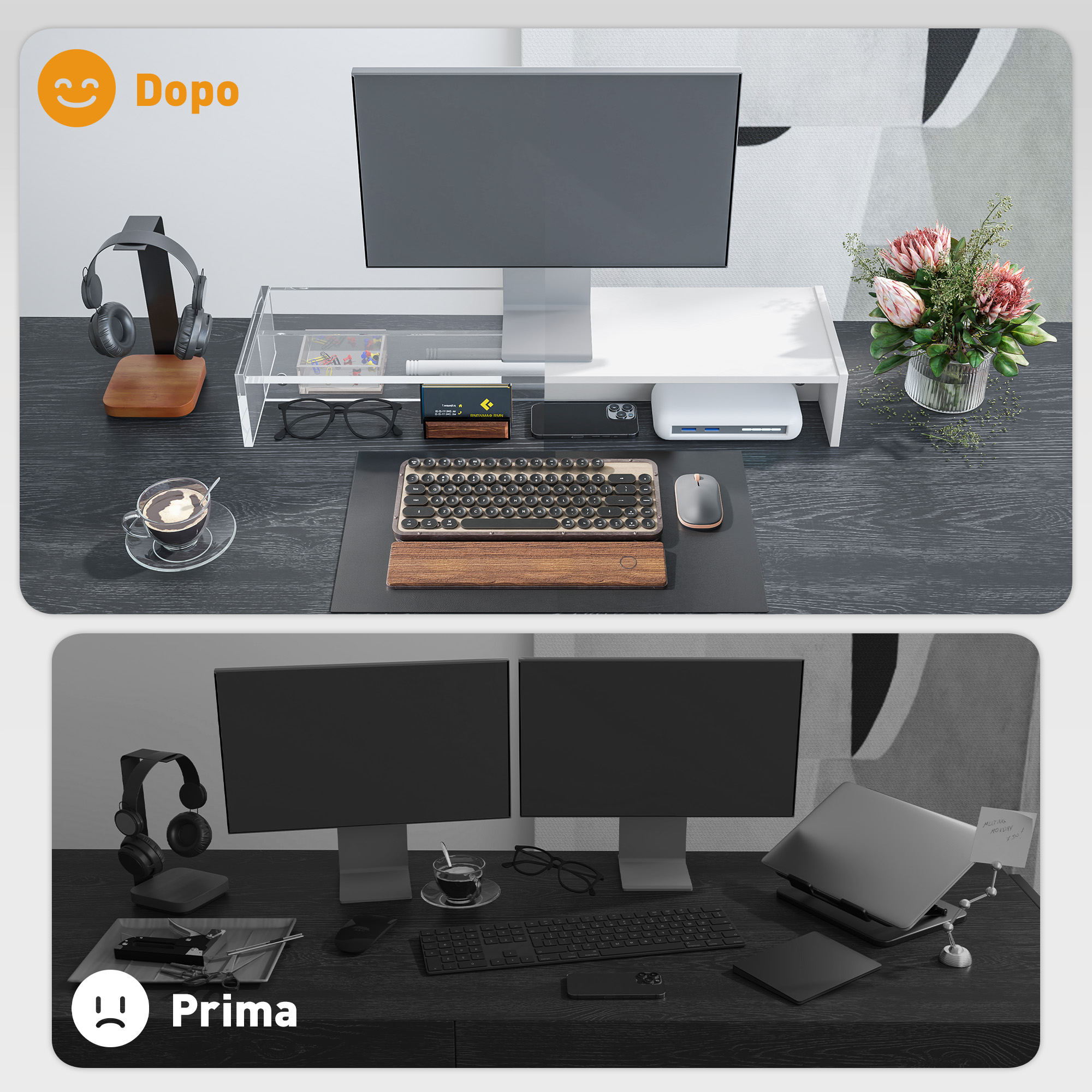 Supporto Per Monitor In Acrilico Trasparente - Porta Monitor Fino A 30kg, Salvaspazio - Foto 4