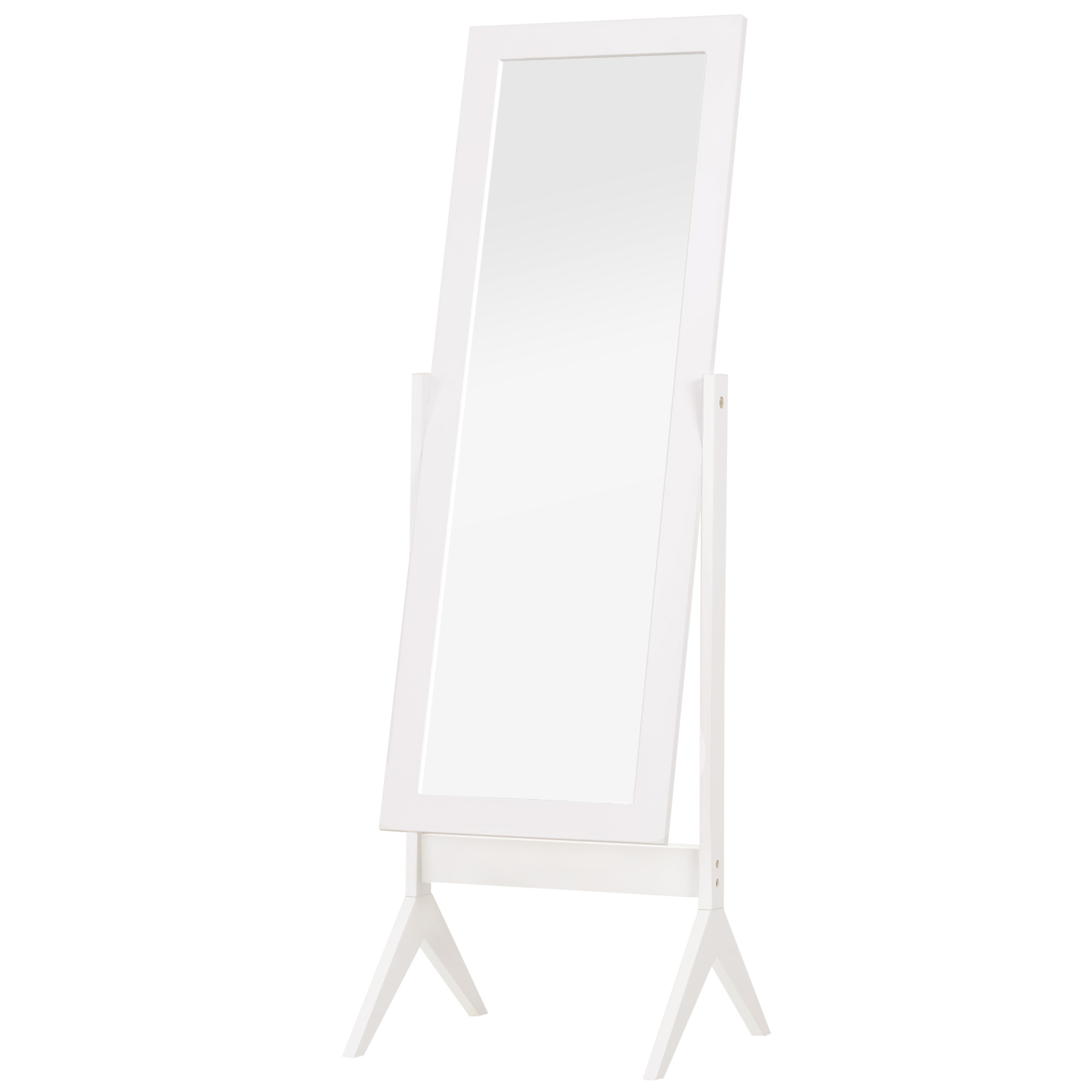 Product photograph of Homcom Tall Freestanding Dressing Mirror Bedroom Full-length Mirror With Adjustable Angle 148x47cm White Aosom Uk from Aosom UK