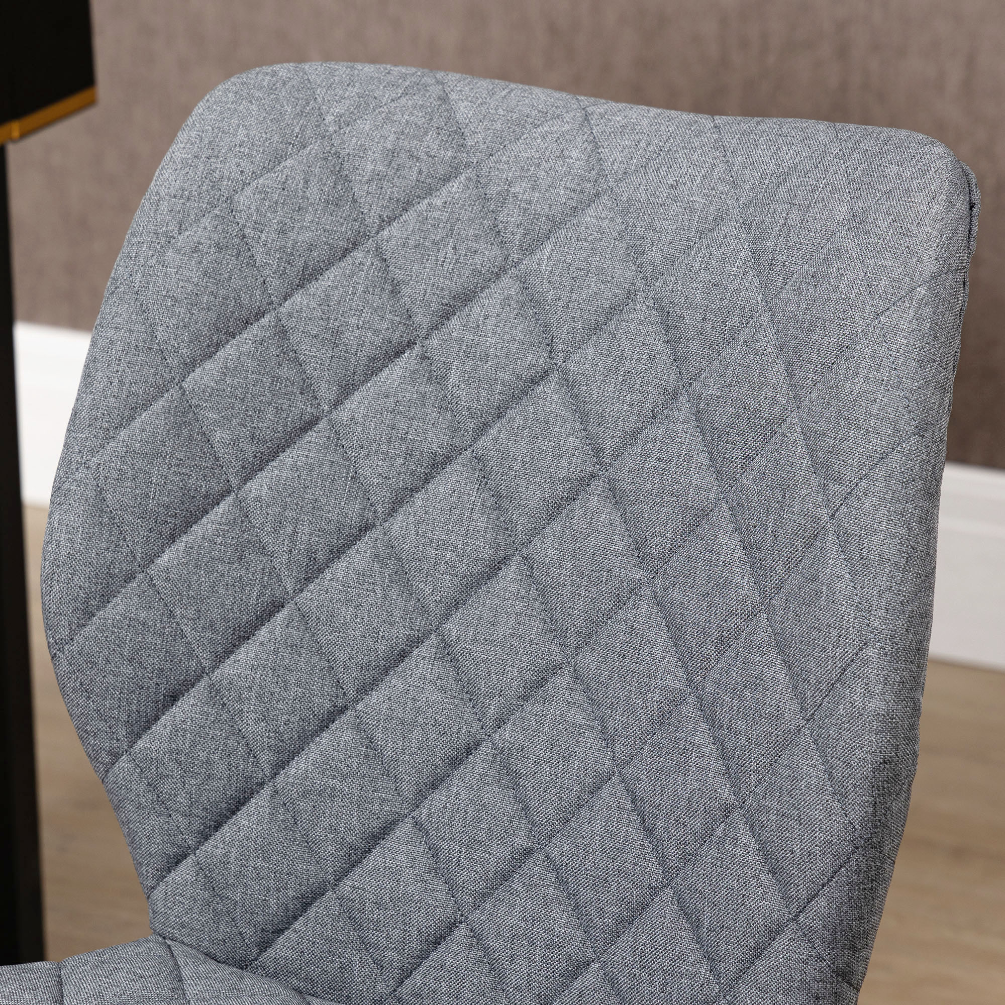 Vinsetto Armless Office Chair Adjustable Computer Chair Swivel Chair with Rolling Wheels and Linen Fabric Back Support for Home Office Students Study Grey 8
