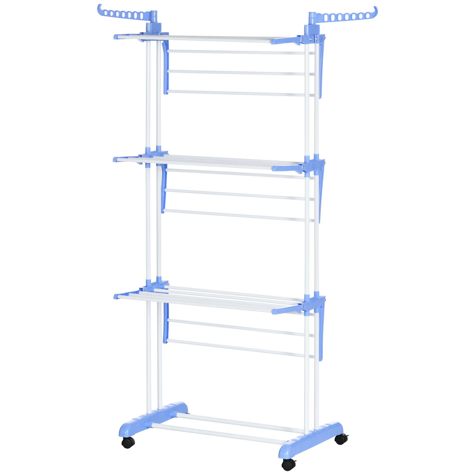 HOMCOM Foldable Clothes Drying Rack, 4-Tier Steel Garment Laundry Rack ...
