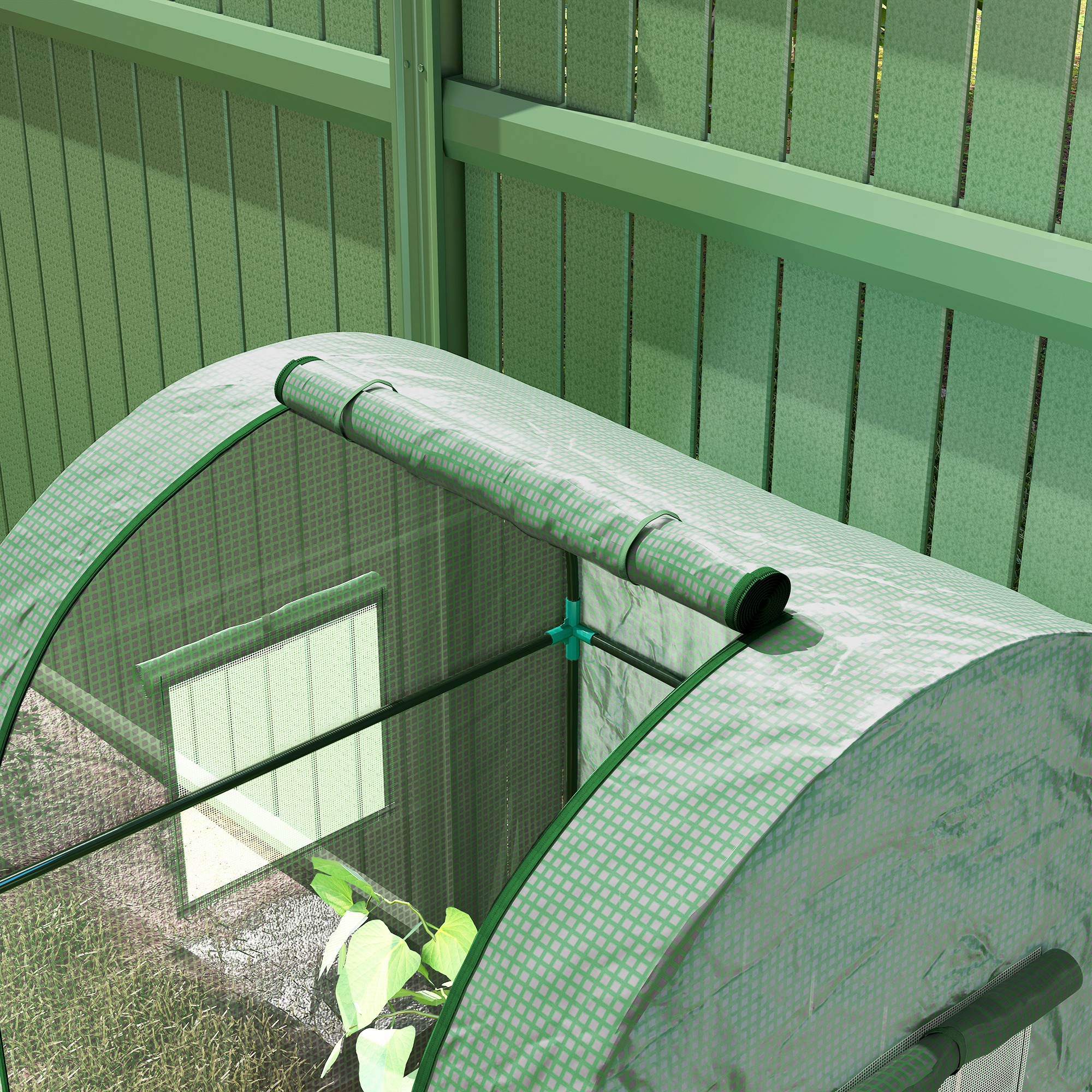 Outsunny 94 x 94cm Mini Portable Greenhouse Green 9