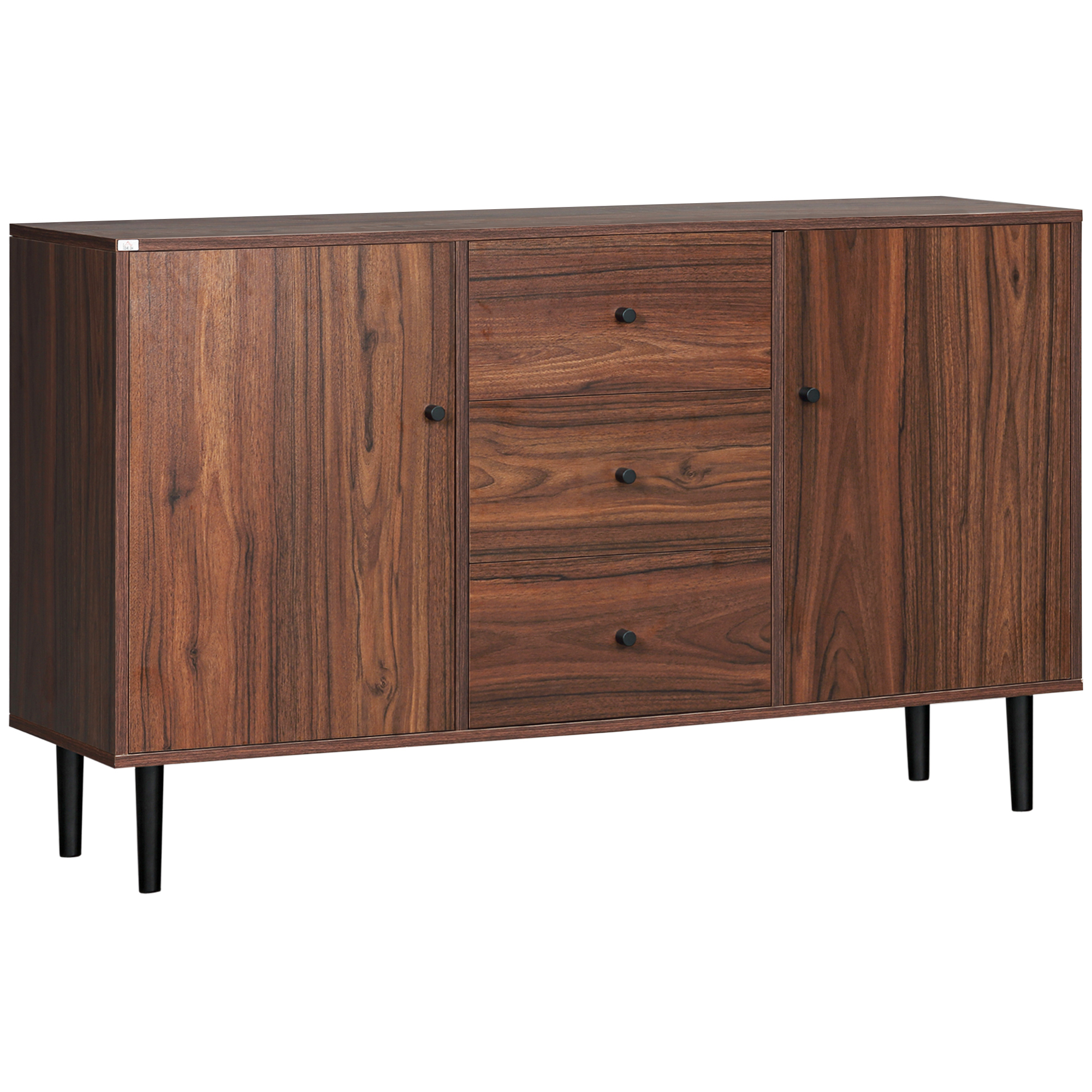 HOMCOM Credenza da Cucina Moderna con Cassetti, Armadietti e Ripiani Aperti, 100x39.5x183.5cm, Bianco|Aosom