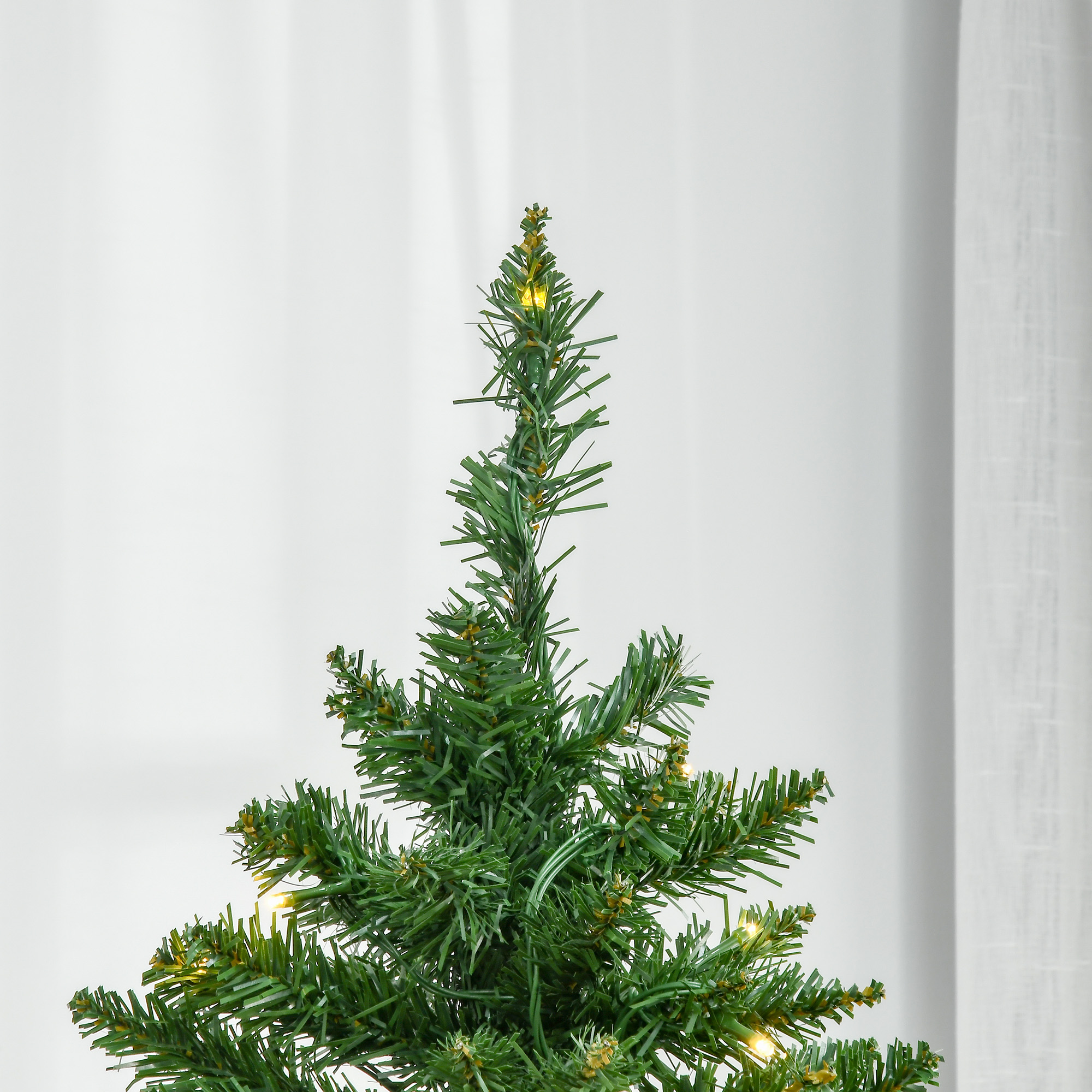 HOMCOM 6FT Christmas Tree Warm White LED Light Holiday Home Decoration, Green 8