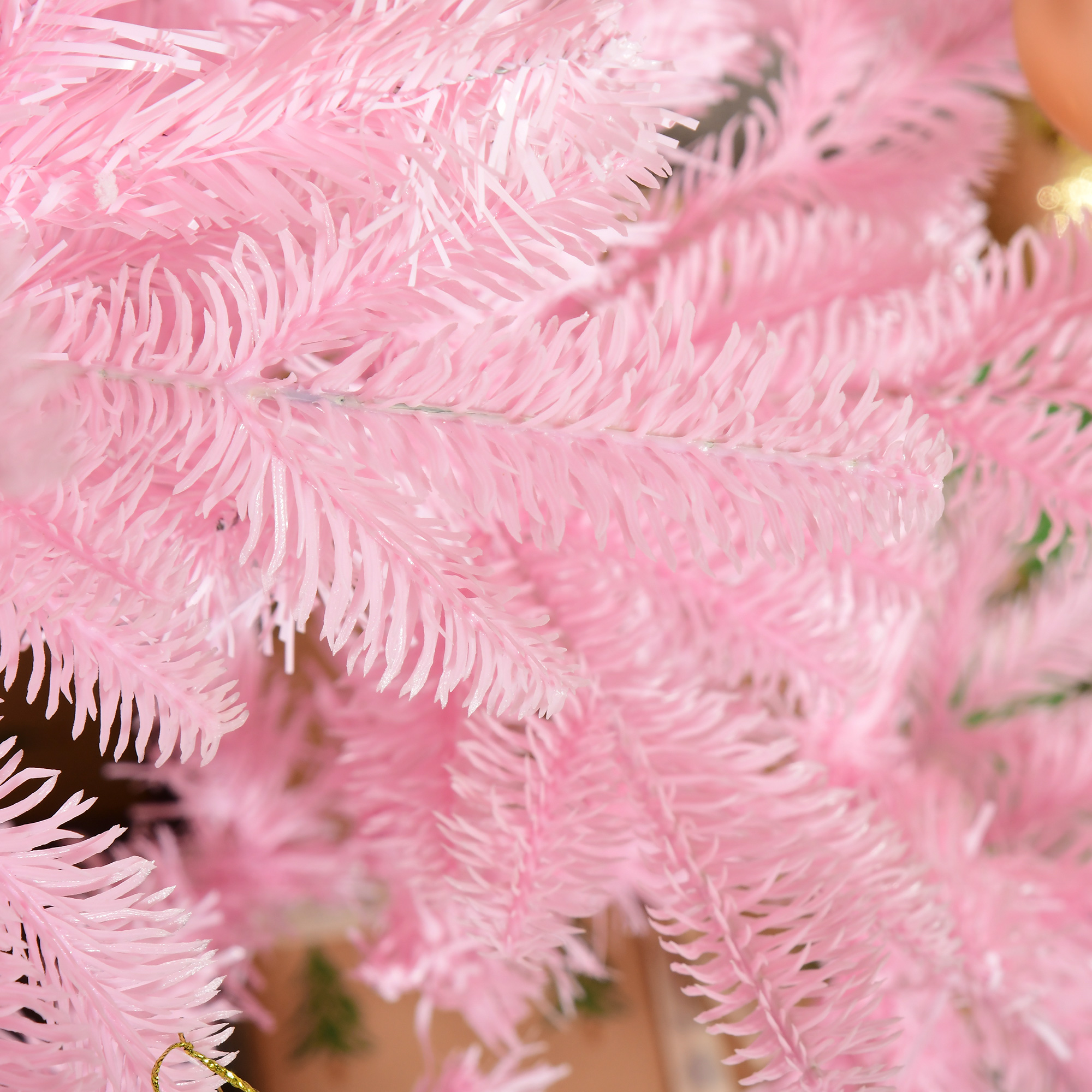 HOMCOM 5FT Artificial Christmas Tree Holiday Xmas Holiday Tree Decoration with Automatic Open for Home Party, Pink 9